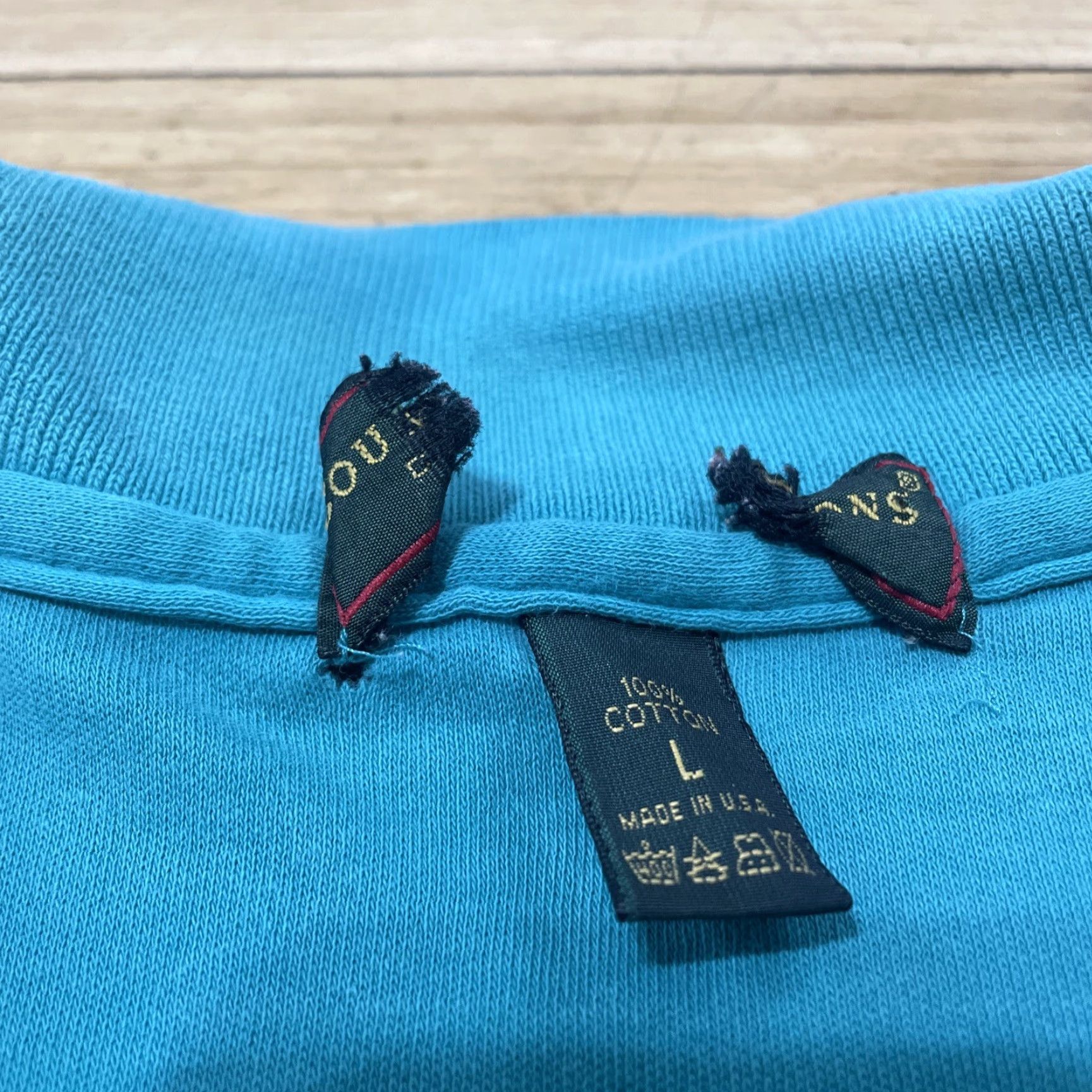 Vintage VINTAGE Polo Shirt Men XL Teal Blue Stretch Jersey Crop Single Stitch 90s USA Grunge Size US XL / EU 56 / 4 - 6 Thumbnail