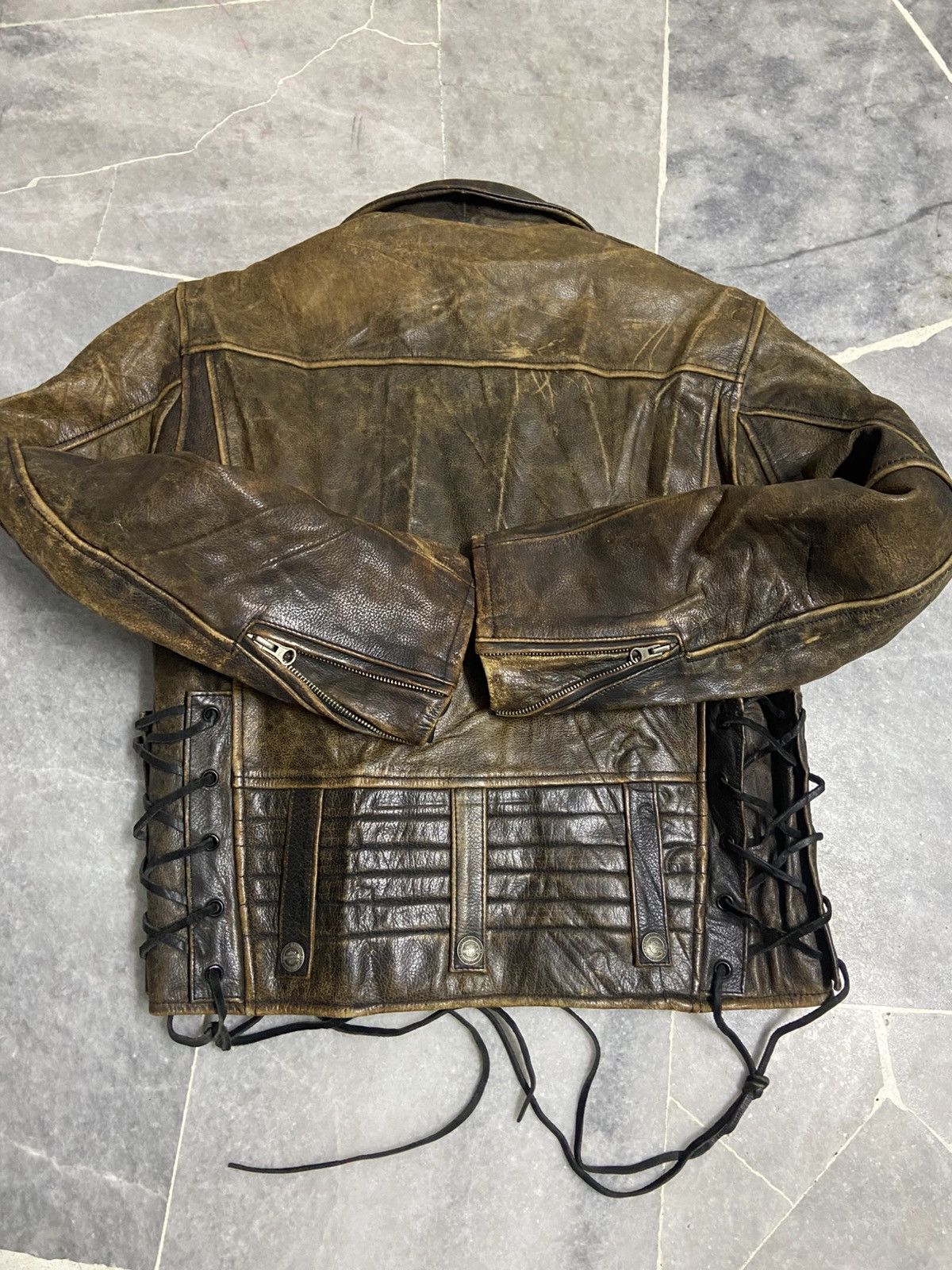 Harley Davidson Vintage Harley Davidson Leather Jacket Biker Brown jacket Size US M / EU 48-50 / 2 - 7 Thumbnail