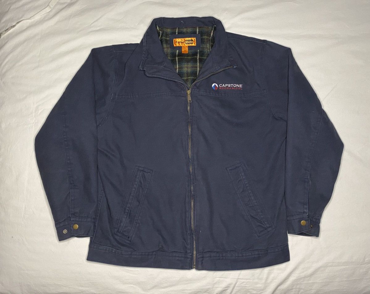 Other Canvas Mechanic Coat Flannel Lined Jacket Navy Logo Detroit Size US XL / EU 56 / 4 - 1 Thumbnail