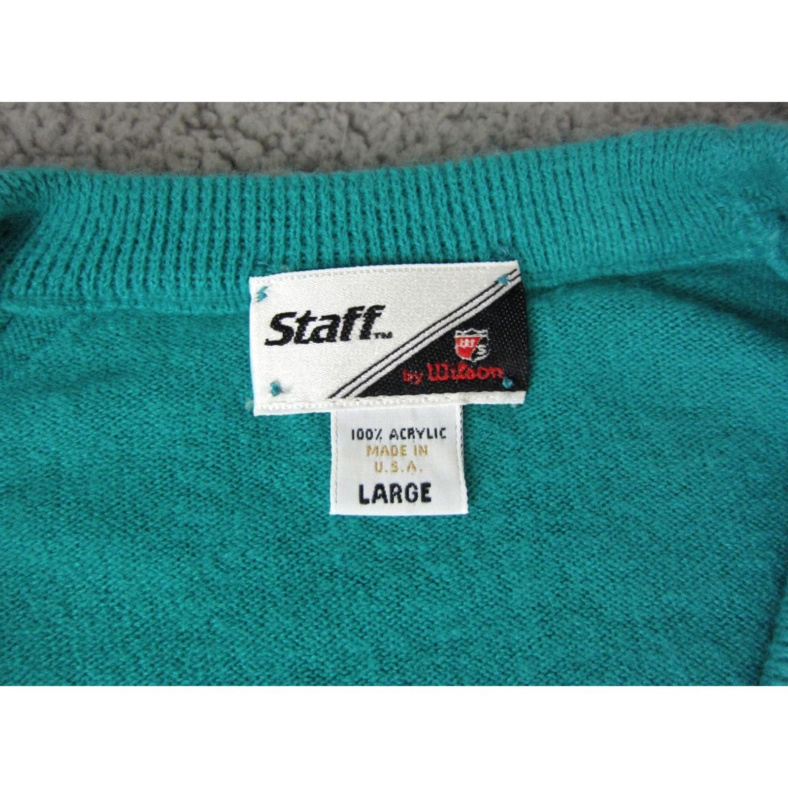 Wilson Vintage Wilson Golf Sweater Mens Large Blue V-Neck Pullover Sweatshirt USA 80s 90s Preppy Golf Size US L / EU 52-54 / 3 - 4 Thumbnail
