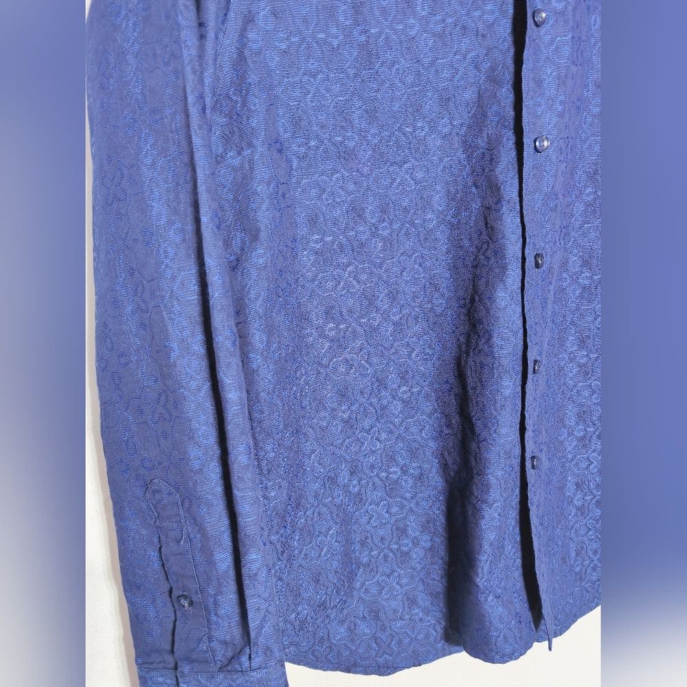 Tasso Elba Tasso Elba sz S Geometric Pattern Men's Blue Shirt Size US S / EU 44-46 / 1 - 3 Thumbnail