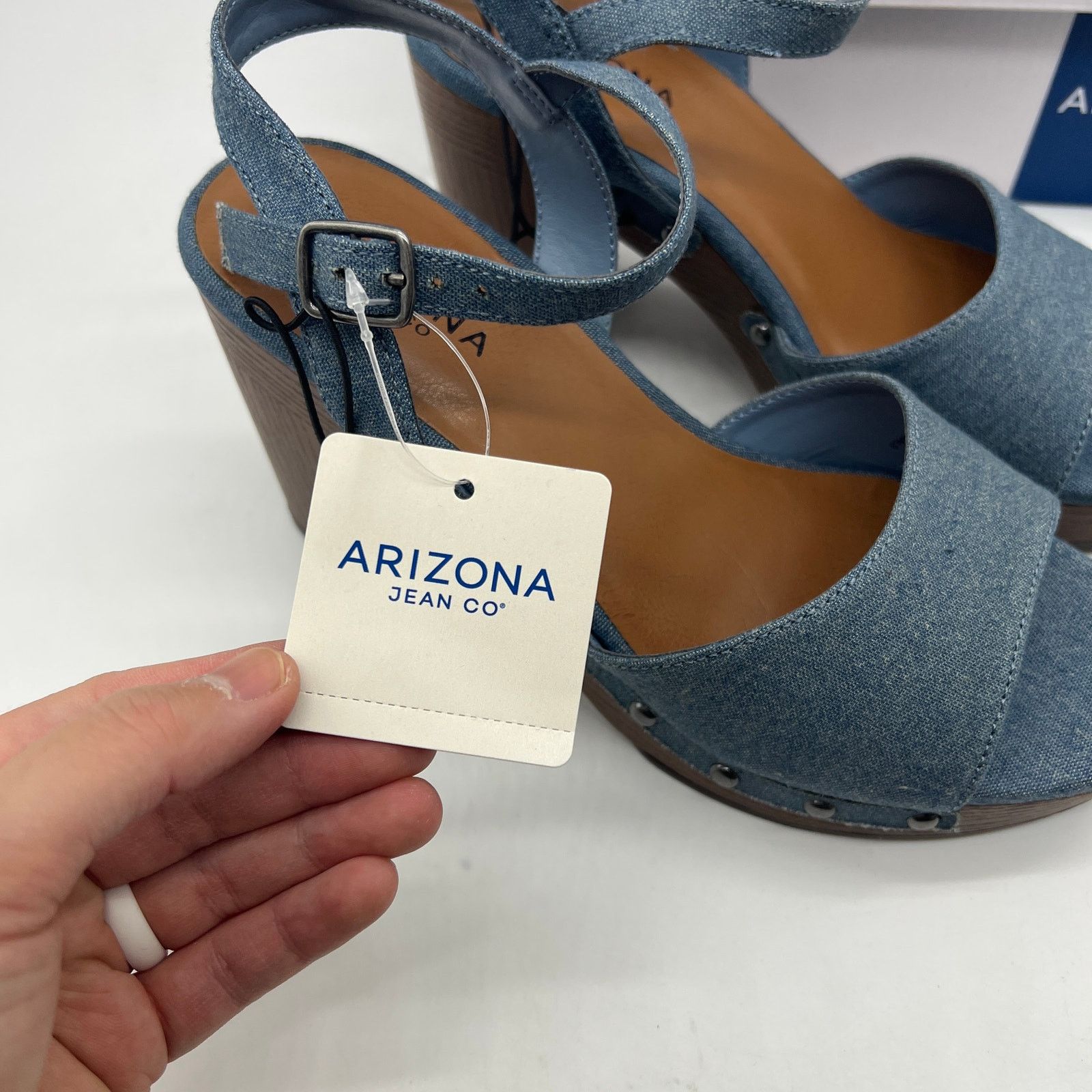 Other Arizona Jean Co Womens Heather Heeled Sandals Size US 7.5 / IT 37.5 - 3 Thumbnail