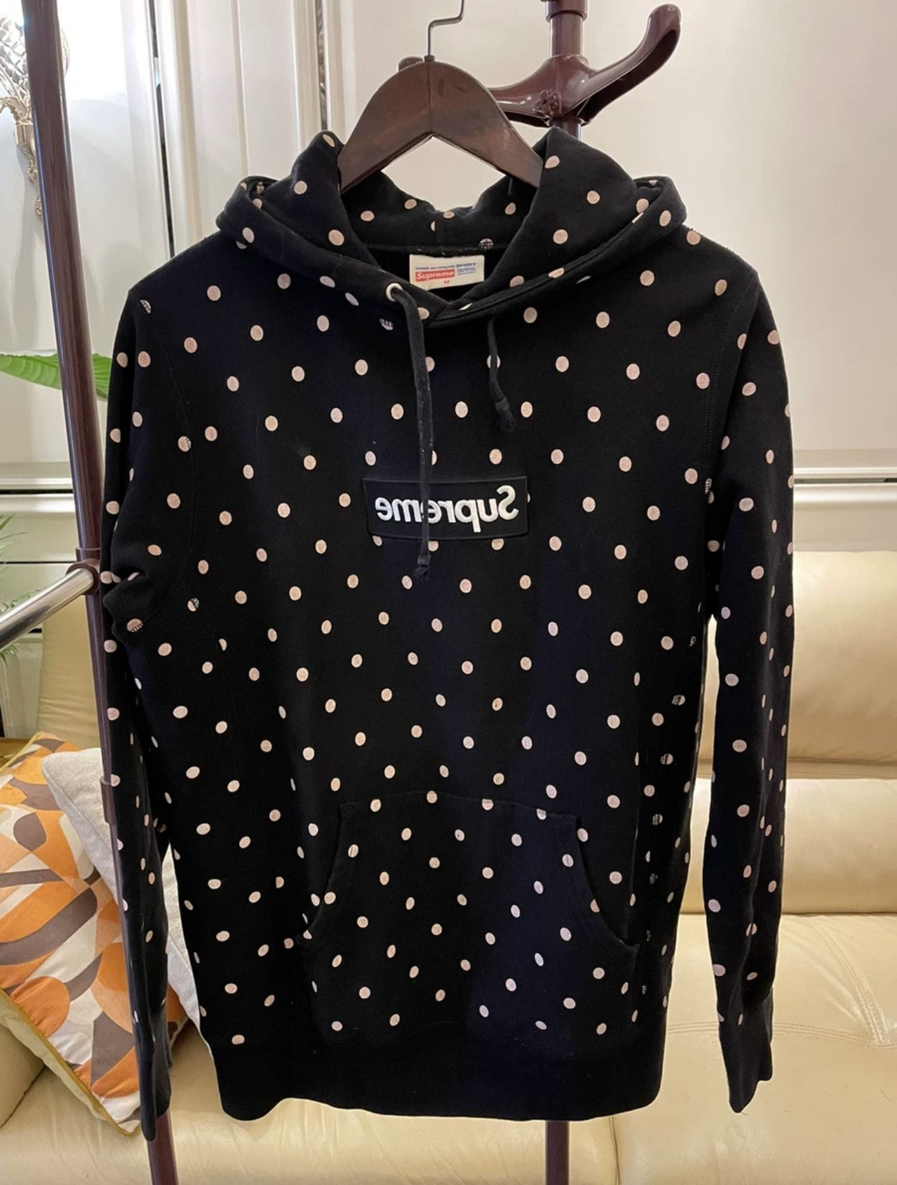 Cdg supreme hoodie polka dot hotsell