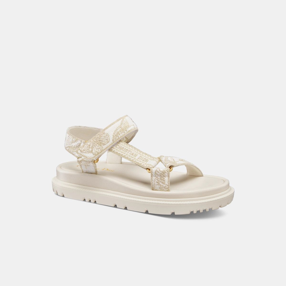 Dior o1bcso1str0225 D-Wave Sandal in White/Golden Size US 5 / IT 35 - 2 Thumbnail