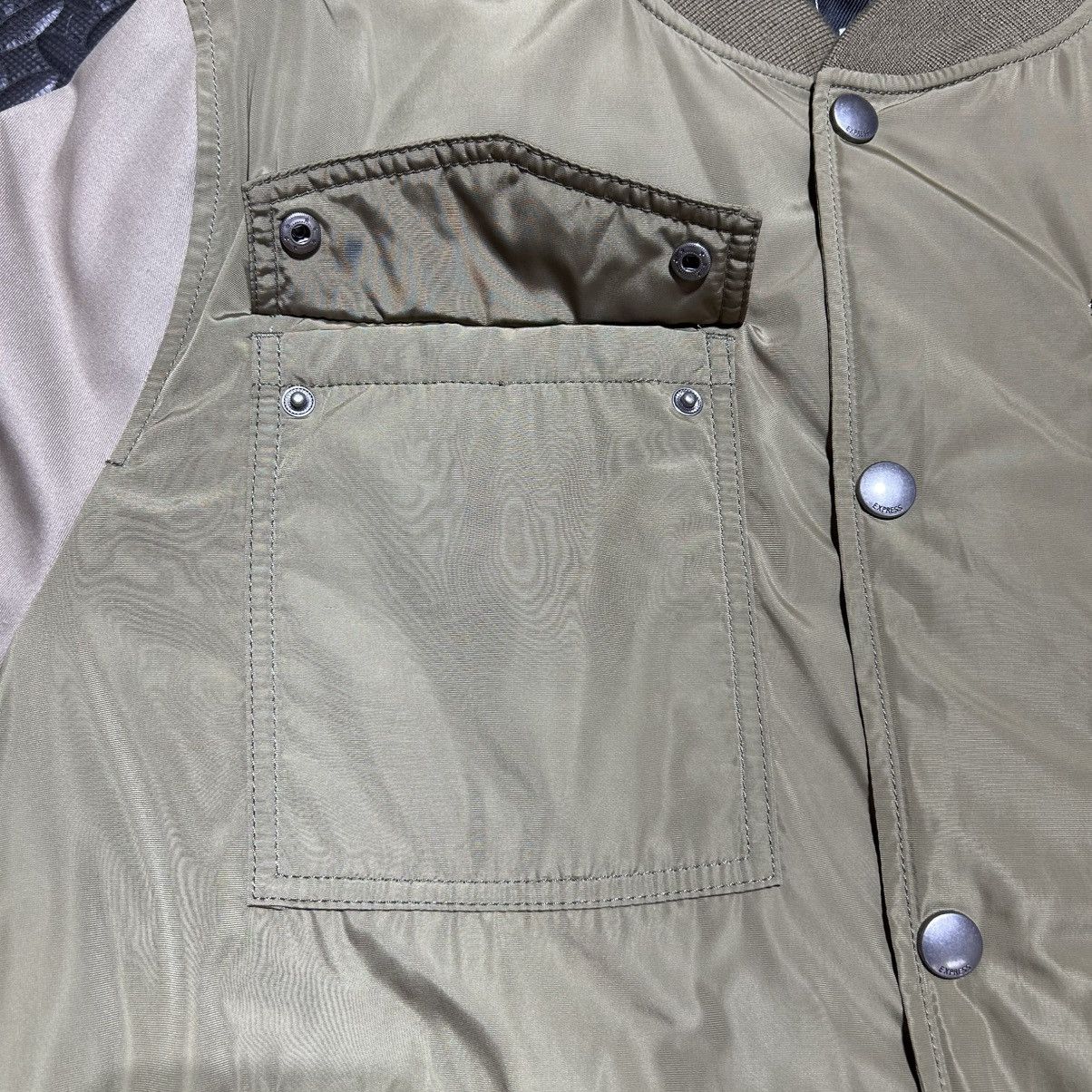 Express Express Military Bomber Style Jacket Olive Green Mens 2XL Size US XXL / EU 58 / 5 - 4 Thumbnail