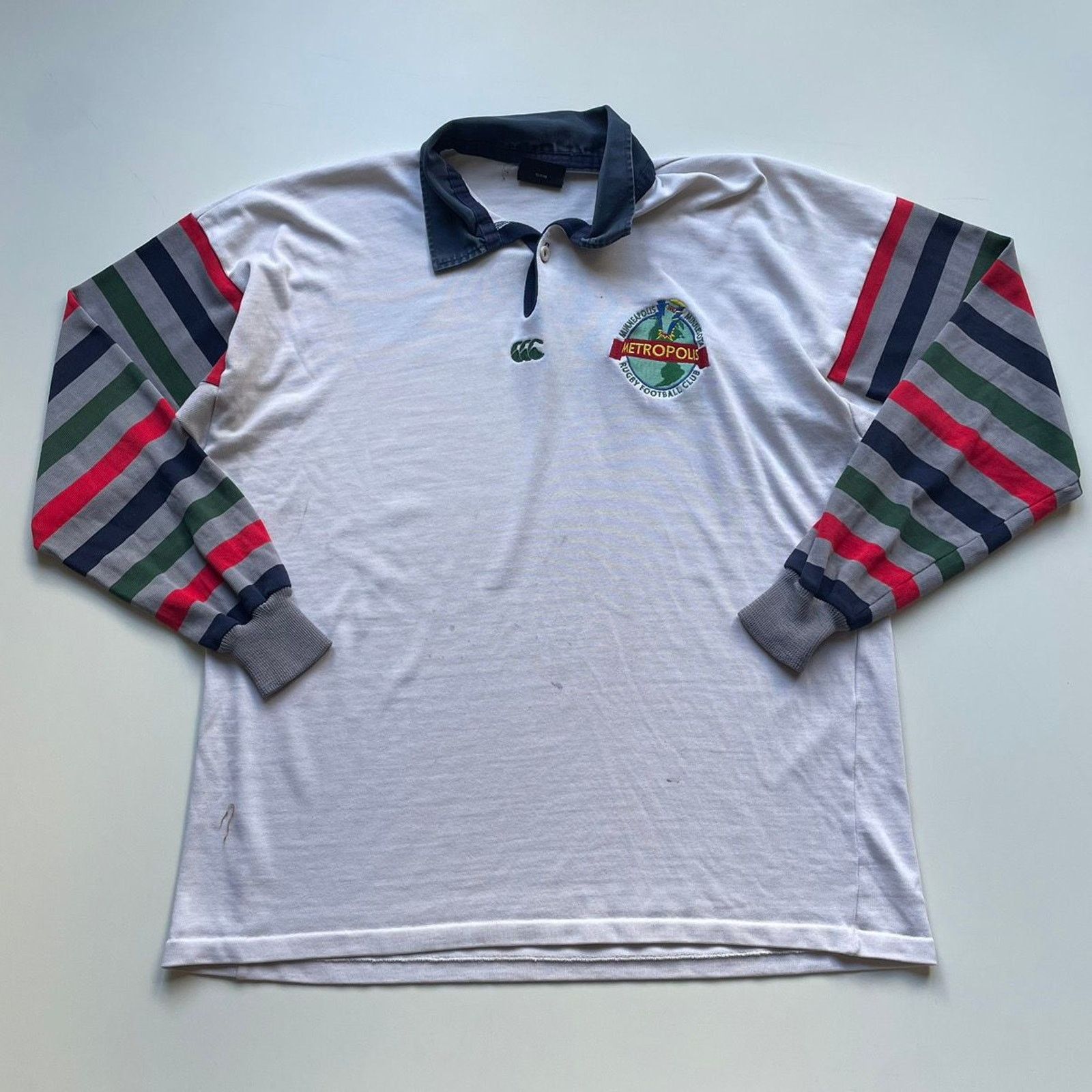 Canterbury of New Zealand Vintage 1997 CCC Metropolis Rugby FC Long Sleeve Jersey 2XL Size US XXL / EU 58 / 5 - 1 Thumbnail