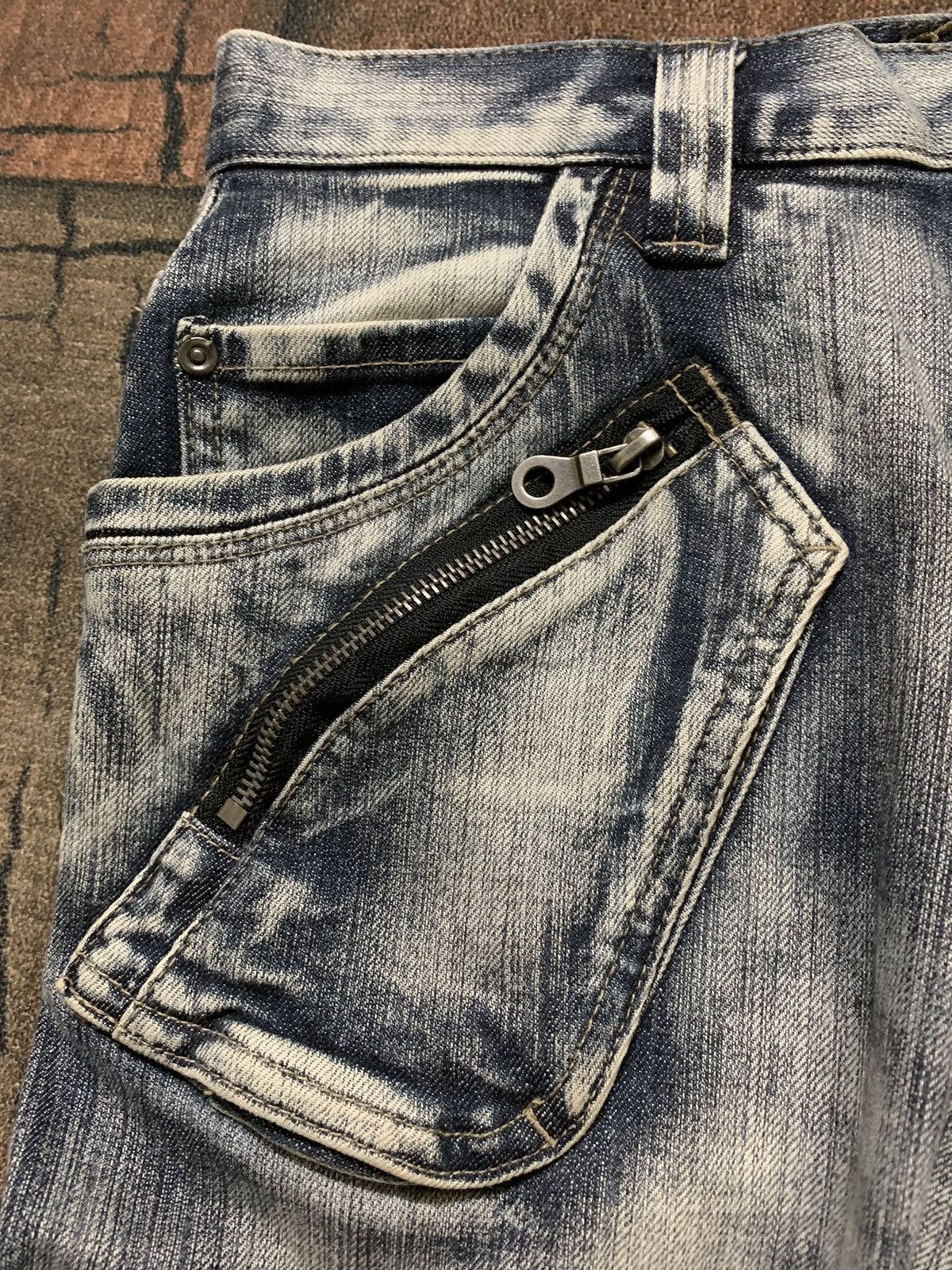 PPFM PPFM twist curve biker jeans multipocket punk goth washed Size US 31 - 10 Thumbnail