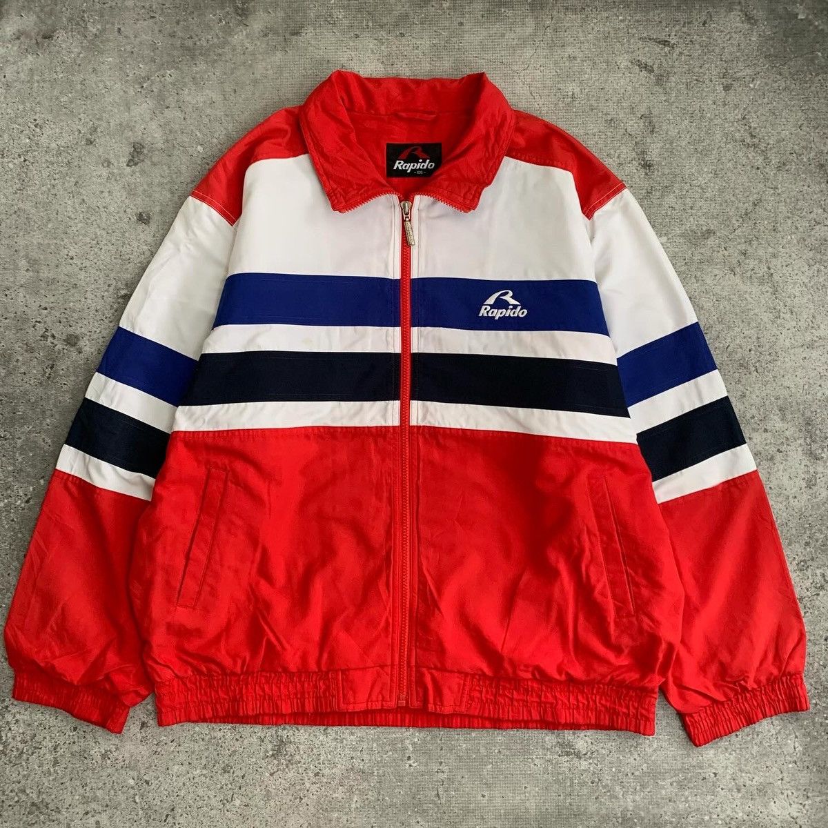 Vintage Vintage windbreaker jaket 3tone rapido Size US L / EU 52-54 / 3 - 1 Thumbnail