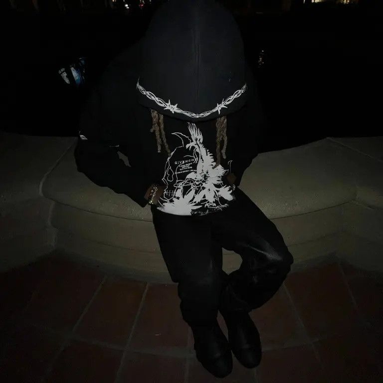 Givenchy Givenchy FW21 Barbed Wire Eagle Gothic Destroy Lonely Hoodie Size US L / EU 52-54 / 3 - 3 Thumbnail