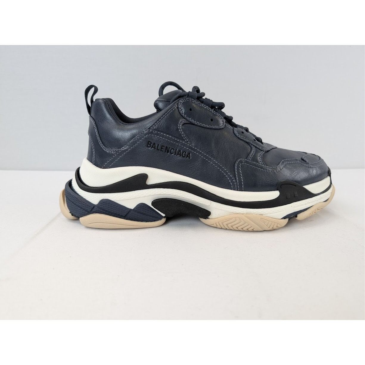 Balenciaga o1rshd1 Triple S Logo Type Sneakers in Blue/Sand Size US 13 / EU 46 - 4 Thumbnail