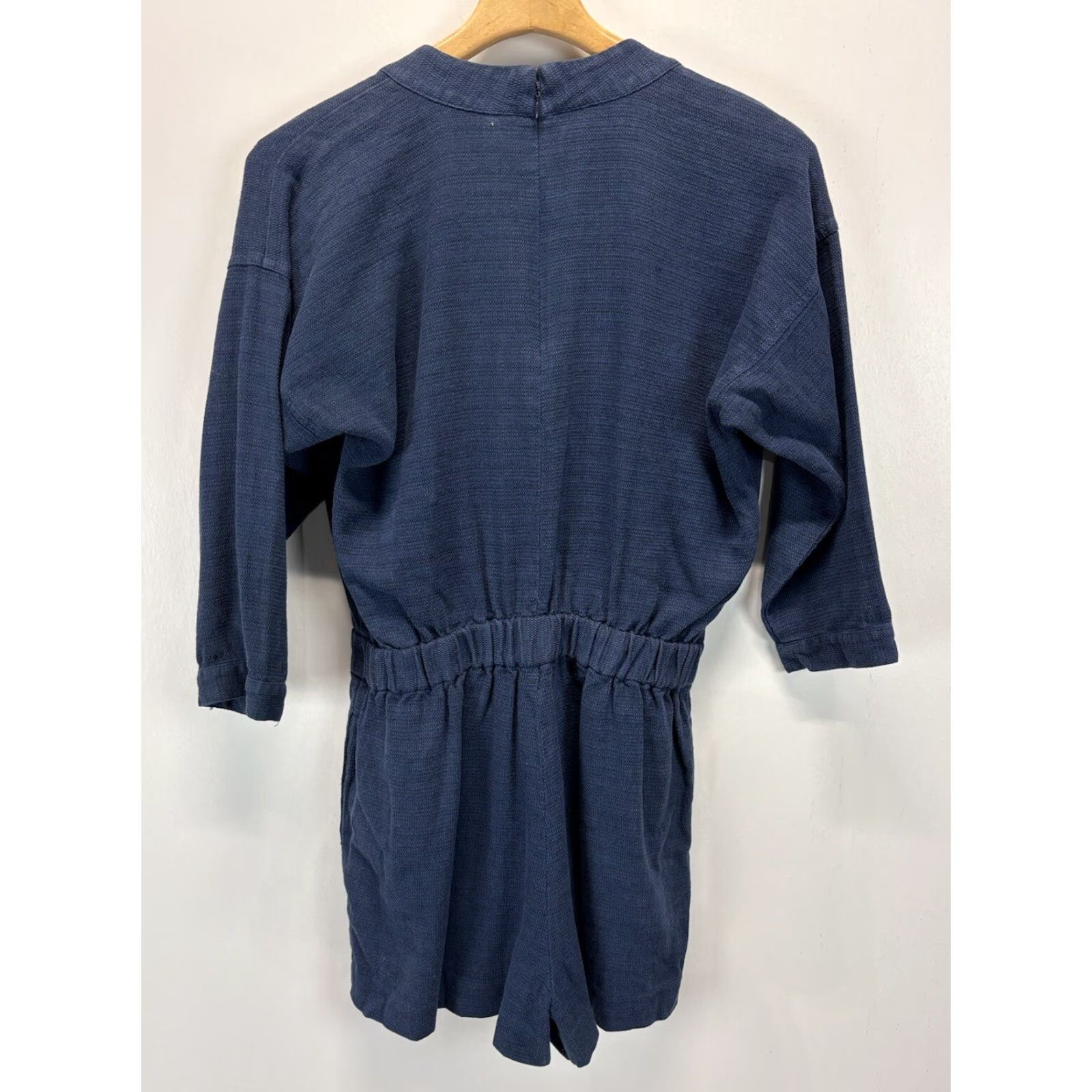 Madewell Madewell Romper Shirt One-Piece Linen Blend Kimono Short Belted Women’s S Blue 90s? Size 28" / US 6 / IT 42 - 3 Thumbnail
