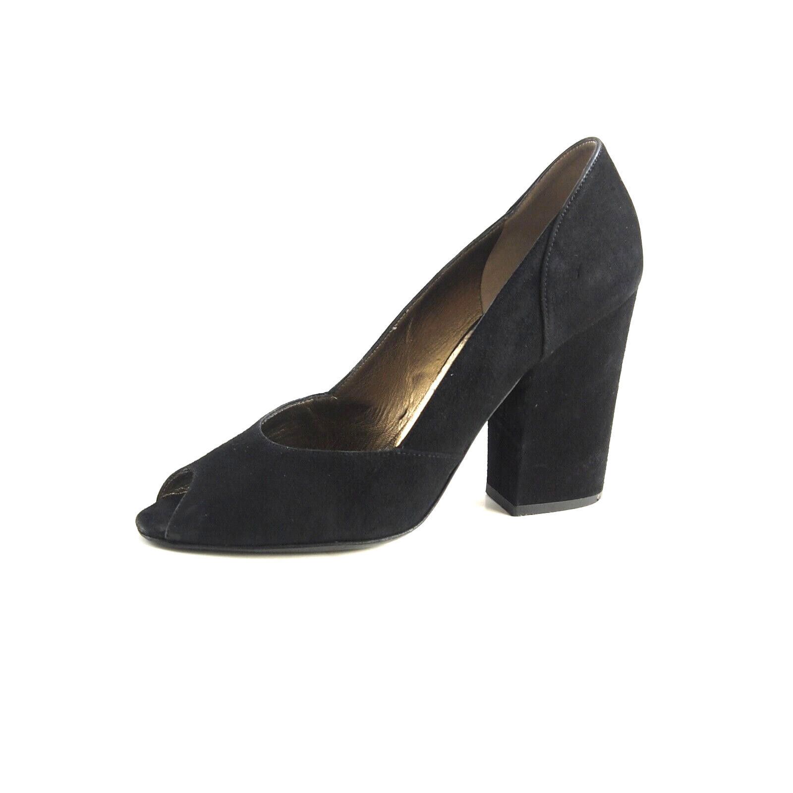 Bally Bally Anita Peep Toe Heels Black Suede Womens US 8 EU 38.5 Size US 8 / IT 38 - 1 Thumbnail
