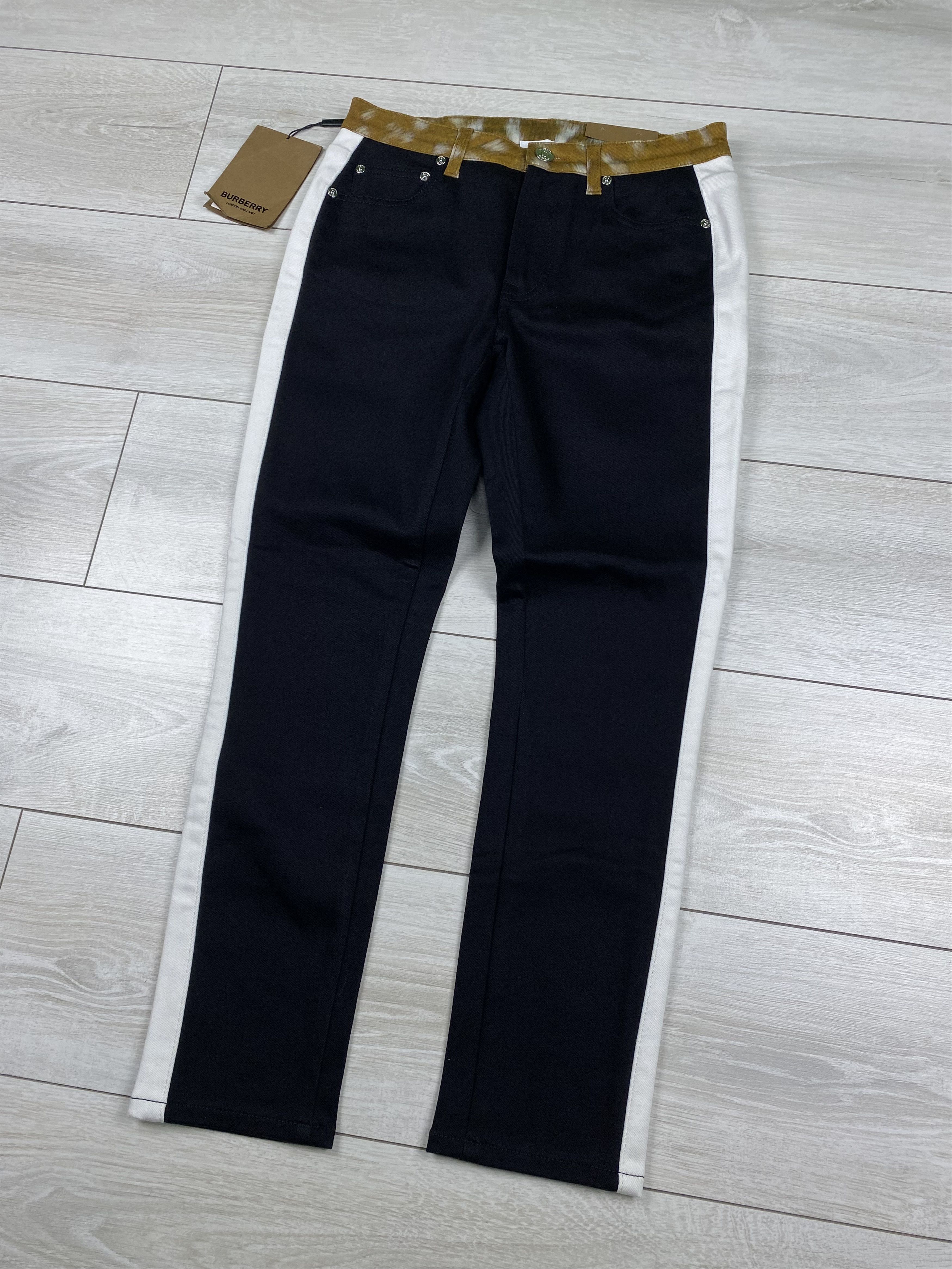 Burberry Burberry Black Denim Deer Bambi Print Trim Skinny Jeans Size 28" / US 6 / IT 42 - 9 Thumbnail