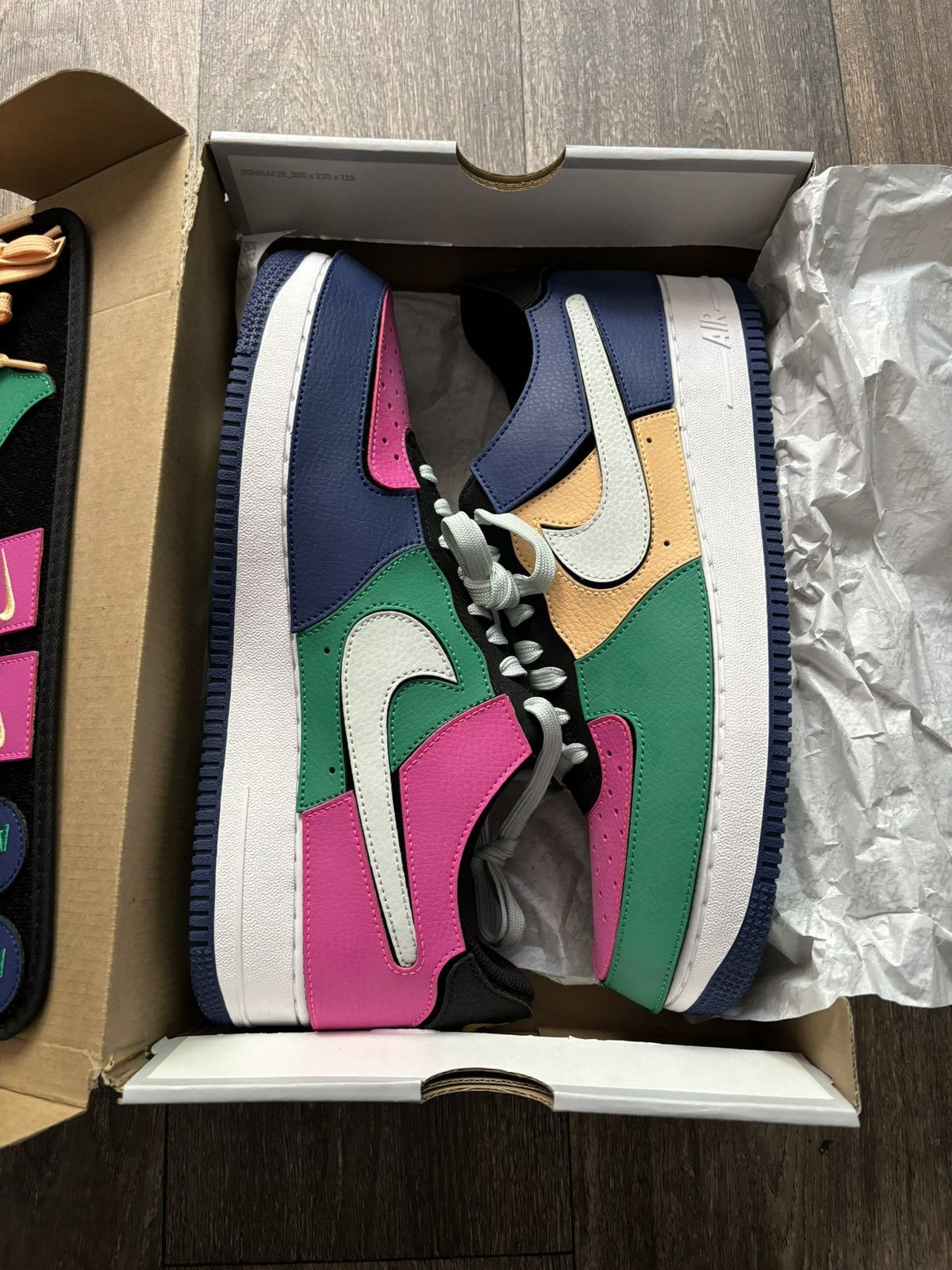 Nike 2021 Air Force 1/1 'Black Multi-Color' Sneakers Size US 11 / EU 44 - 1 Thumbnail
