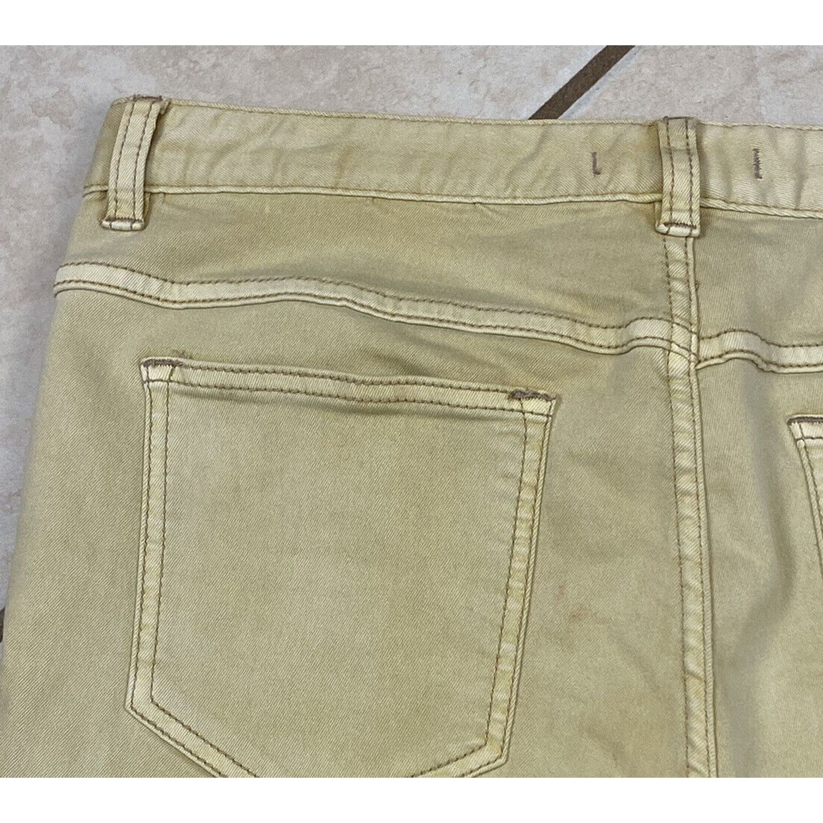Free People Free People Yellow Jeggings 31 Skinny Distressed Pants Size 31" - 7 Thumbnail