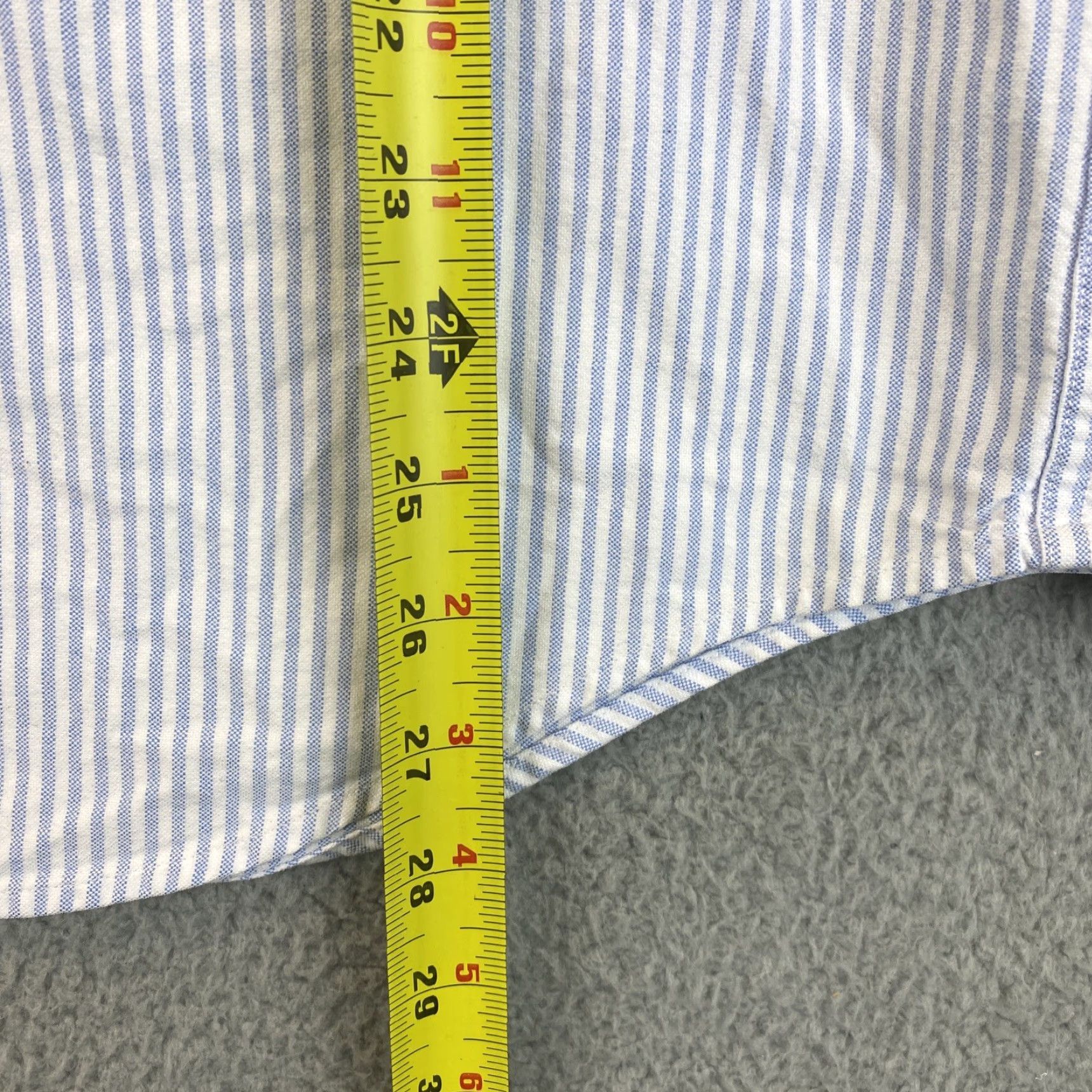 Abercrombie & Fitch Abercrombie & Fitch Dress Shirt Men's Large Long Sleeve Button-Up Striped White Blue Casual Classic Size 42R - 7 Thumbnail