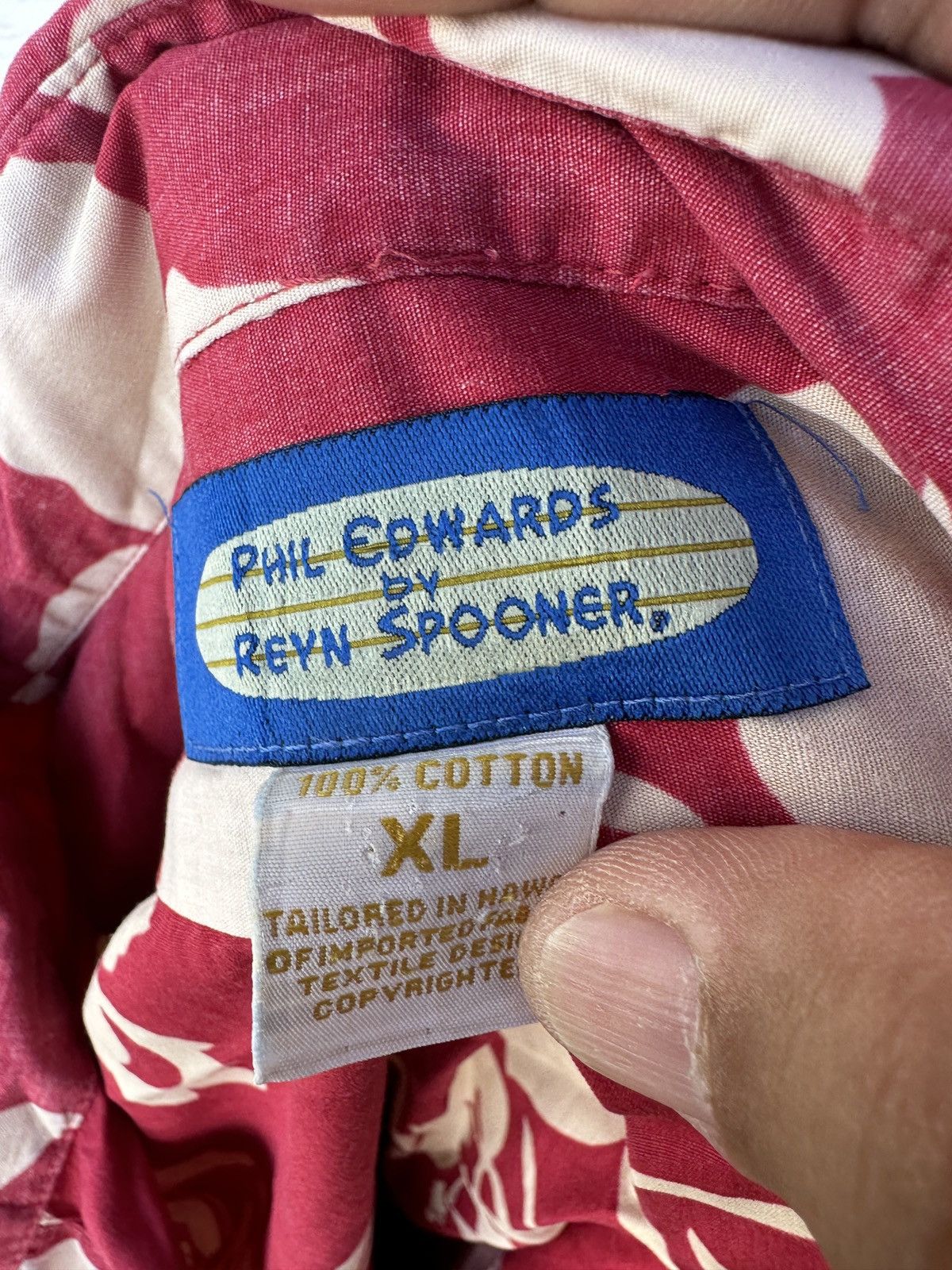 Reyn Spooner Reyn Spooner Phil Edwards Hawaiian Print Red/White Men's XL Size US XL / EU 56 / 4 - 4 Thumbnail