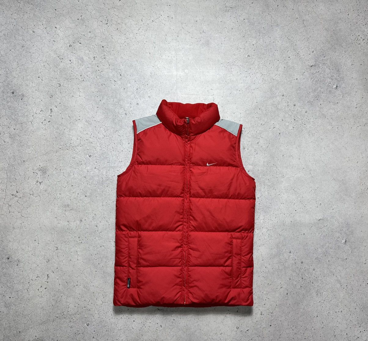 Nike Nike Vintage Down Puffer Vest Swoosh Drill Y2K Red Size US S / EU 44-46 / 1 - 1 Thumbnail