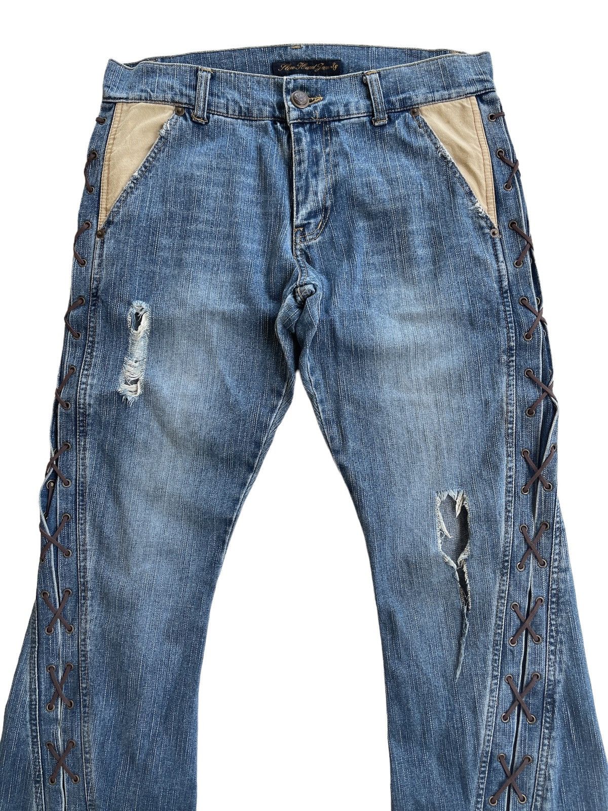 Japanese Brand Vintage Japanese Distressed Flared Jeans Size US 31 - 7 Thumbnail