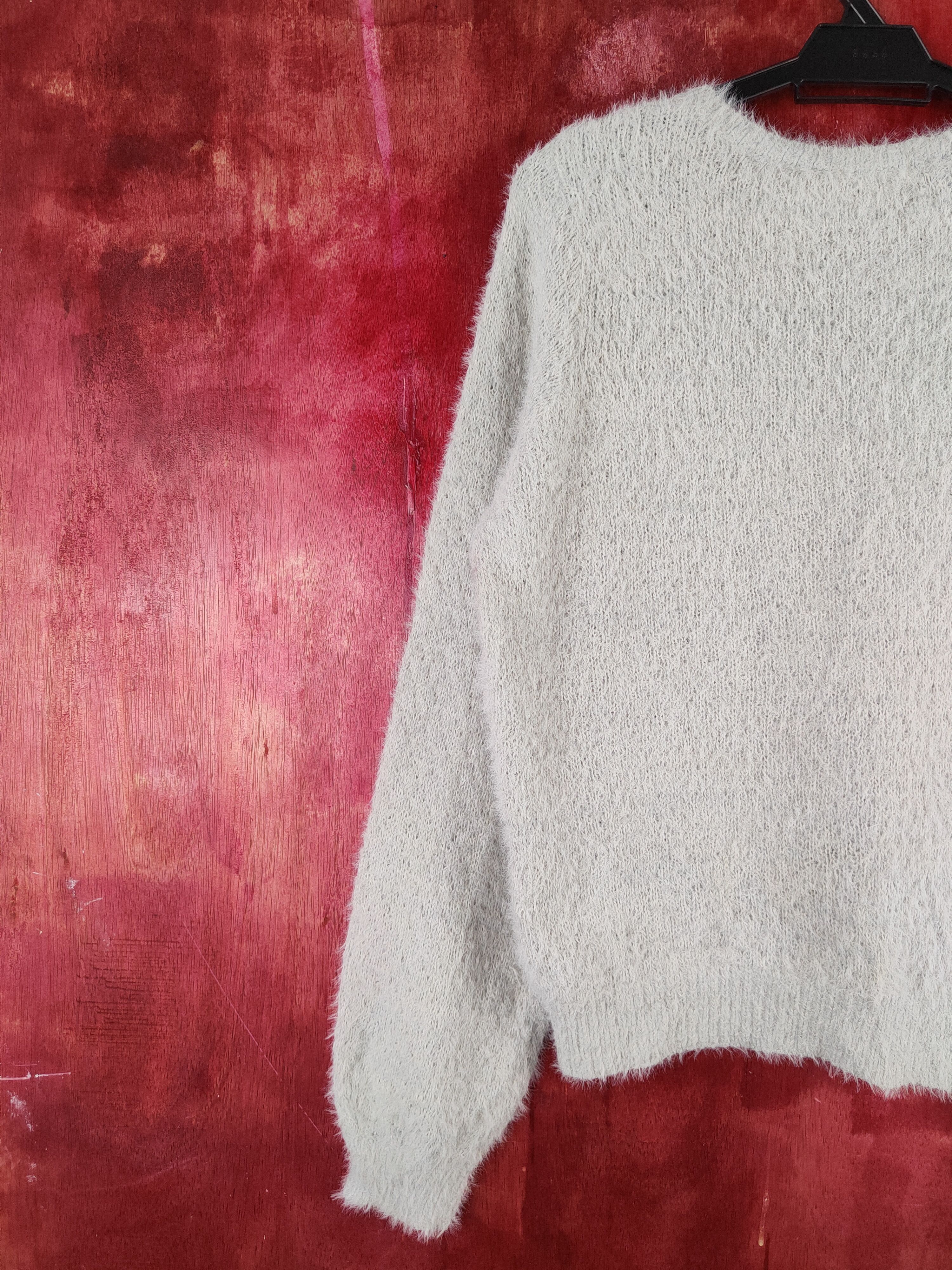 Homespun Knitwear Glacier Gray Shag Shaggy Fur Mohair Knitwear #S2028 Size M / US 6-8 / IT 42-44 - 8 Thumbnail