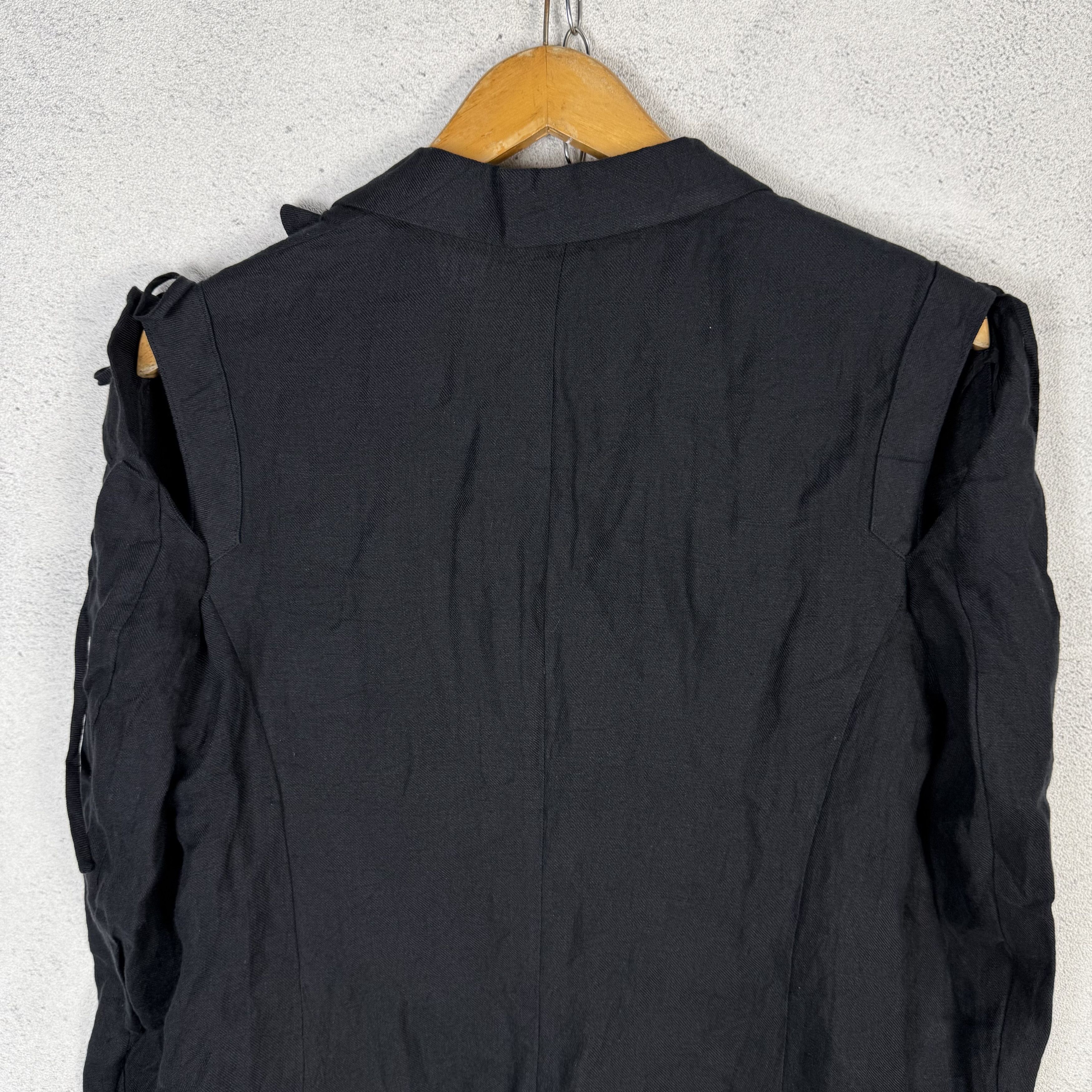 Yohji Yamamoto NOIR Yohji Yamamoto Black Blazer Outer Shirt Size S / US 4 / IT 40 - 6 Thumbnail