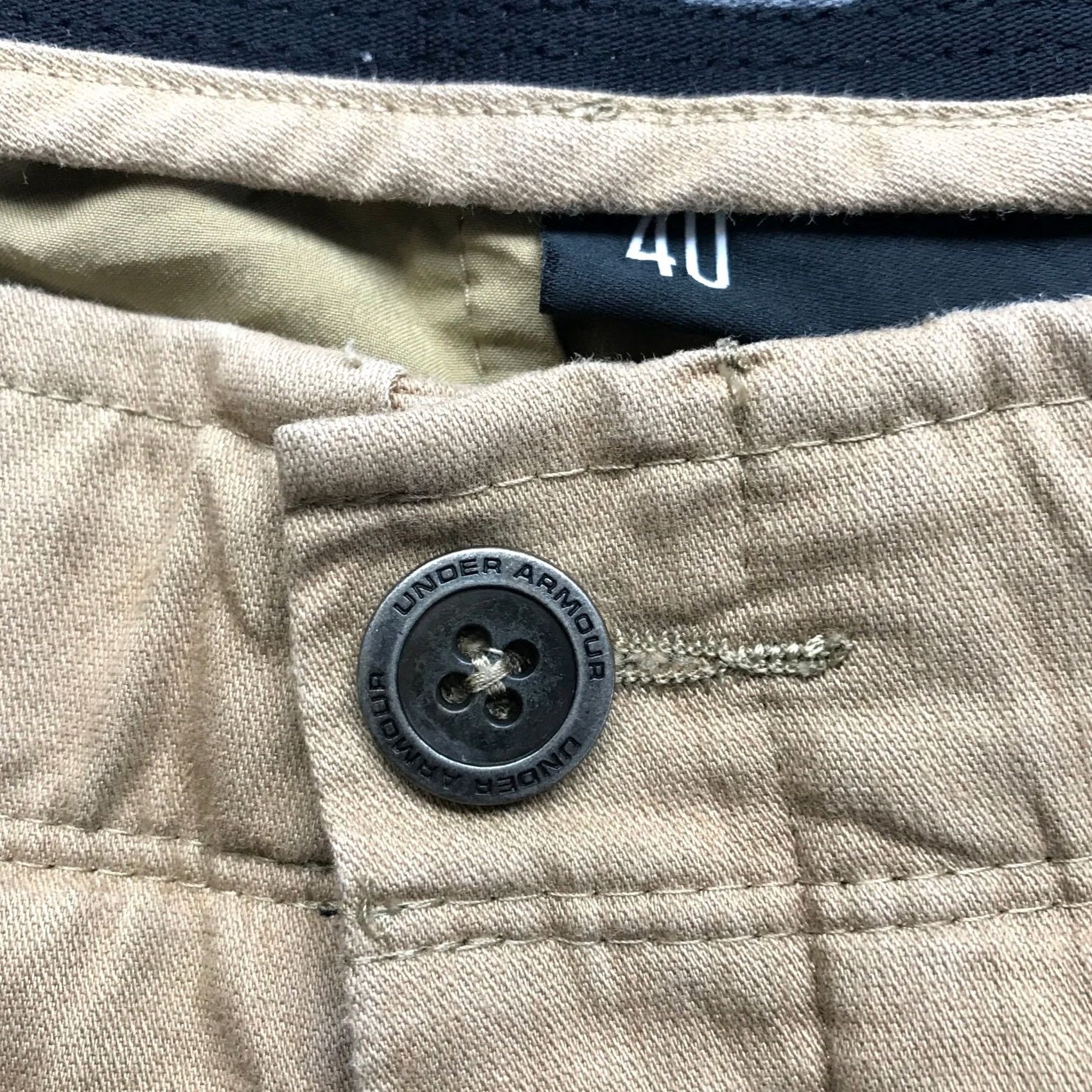 Under Armour Under Armour Chino Pants Mens 40x25 Pockets Baggy Logo Brown Shirt Trouser Pants, Button Zip, Straight, Regular Fit, Casual, Brown, 40x25 Size US 40 / EU 56 - 7 Thumbnail