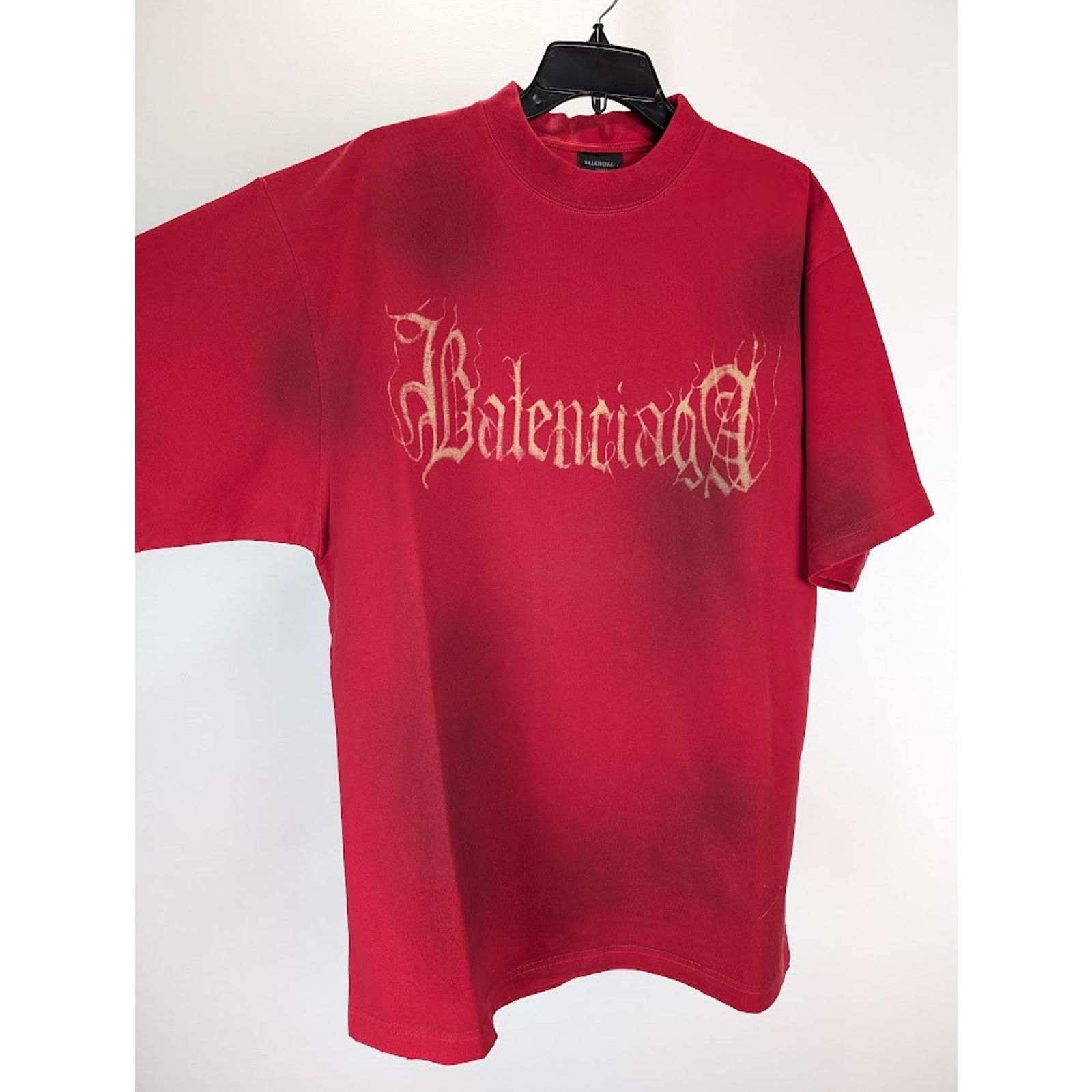 Balenciaga o1rshd1 Heavy Metal Short Sleeve T-Shirt in Red Size US S / EU 44-46 / 1 - 7 Thumbnail