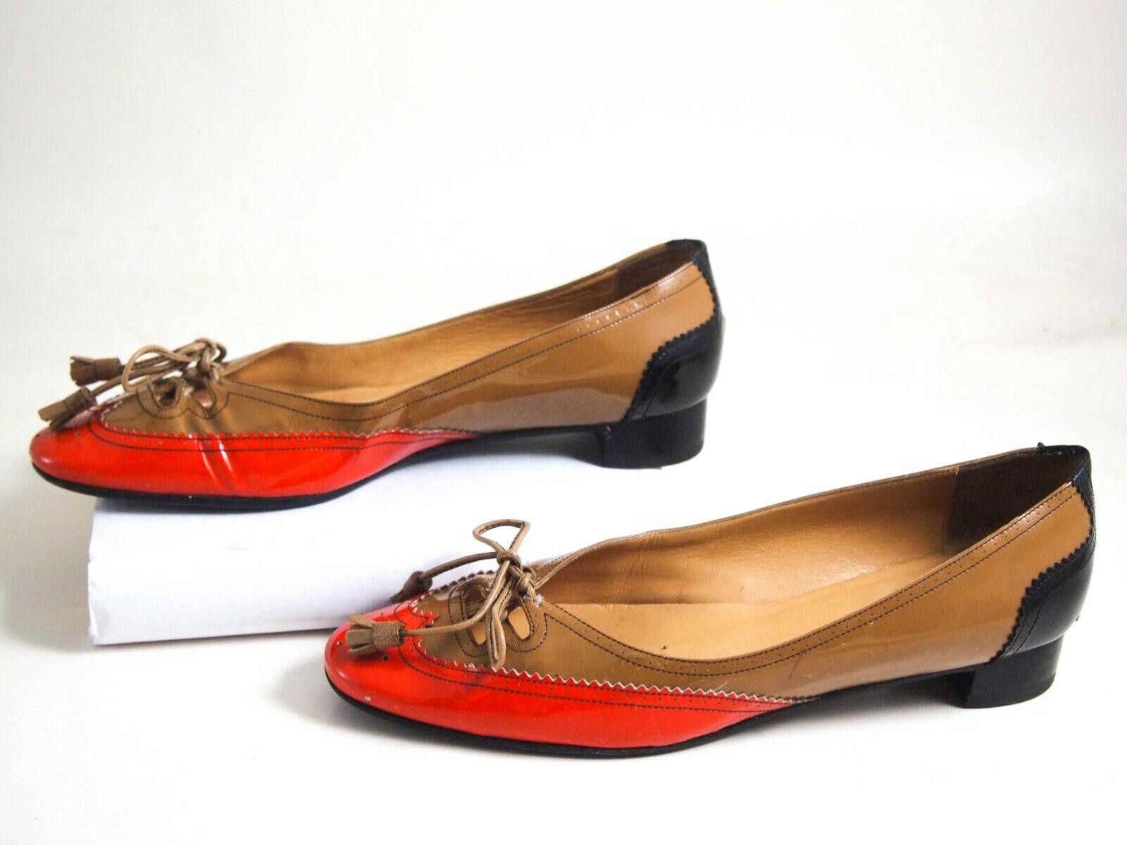 Hermes Hermes Flats Red Brown Patent Leather US 7 EU 37 Size US 7 / IT 37 - 4 Thumbnail