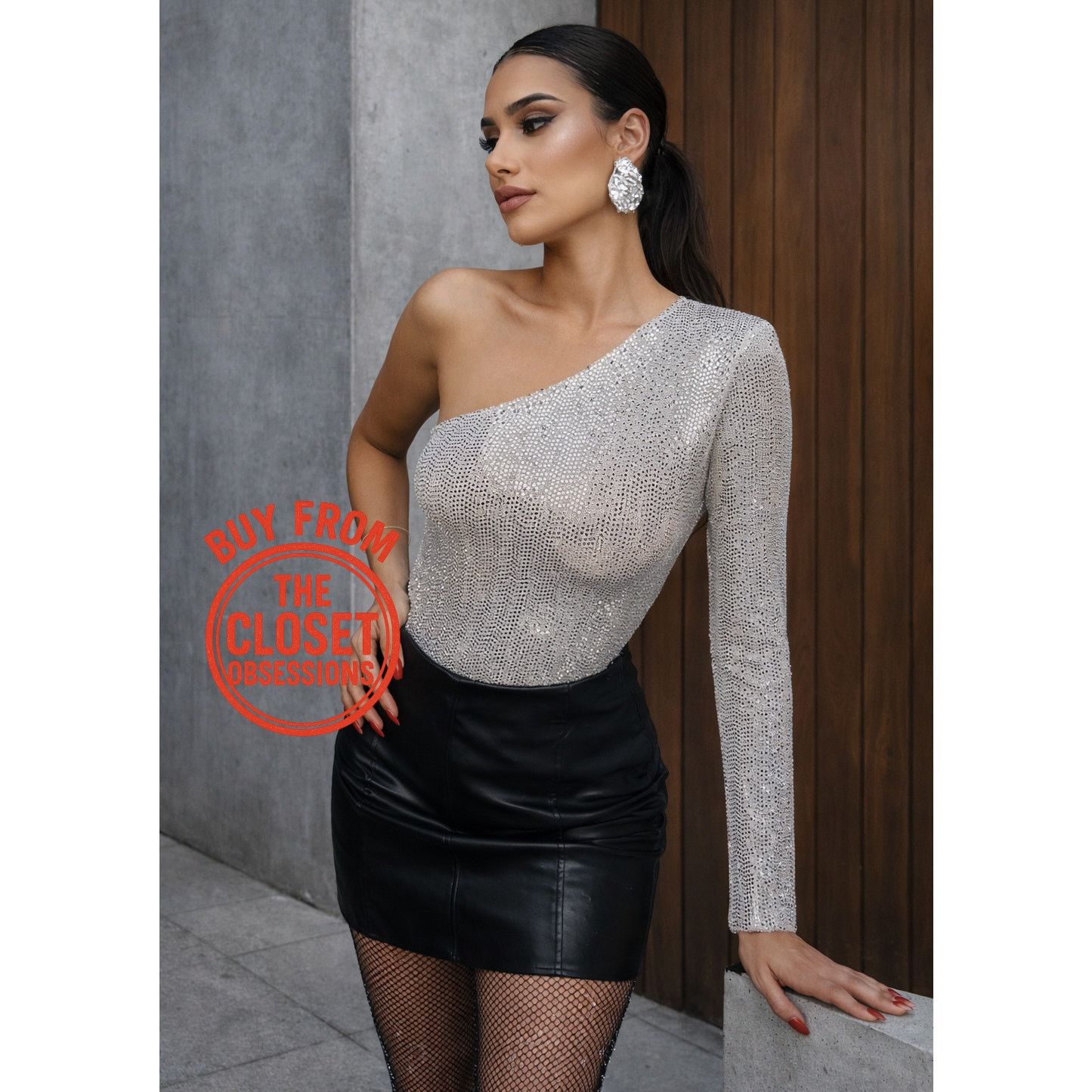 Zara ZARA Blogger Fave One Shoulder Embellished Bodysuit NWT Size M / US 6-8 / IT 42-44 - 10 Thumbnail