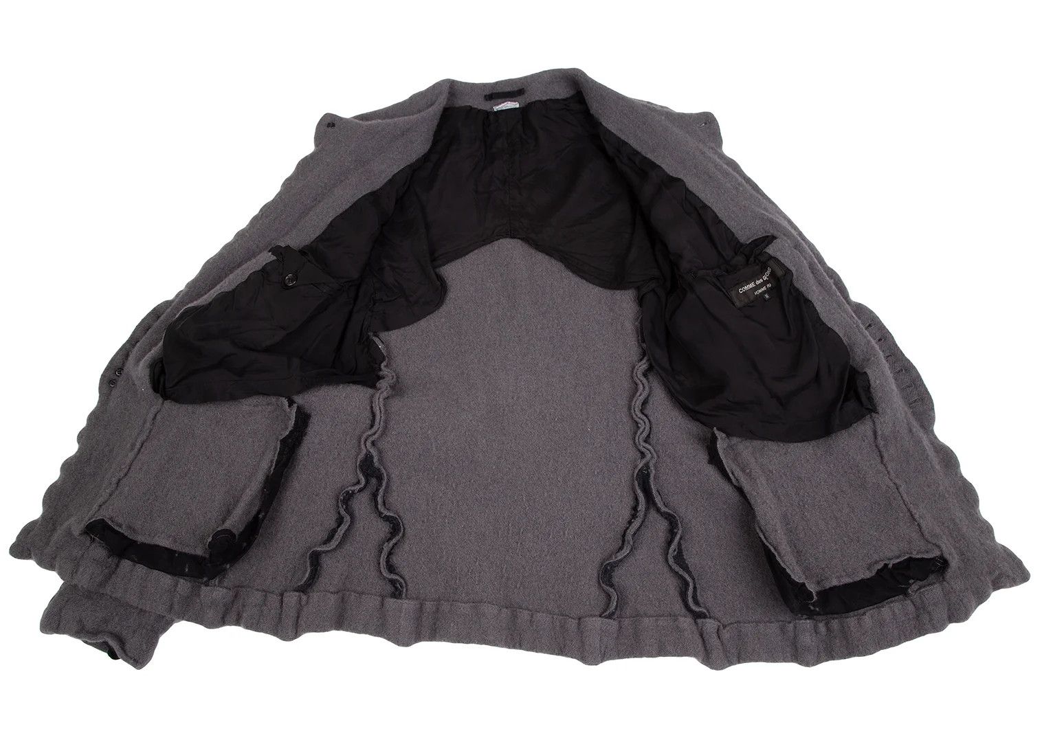 Comme des Garcons Homme Plus Wool Felted No-Collar Jacket in Gray Size M Size US M / EU 48-50 / 2 - 12 Thumbnail