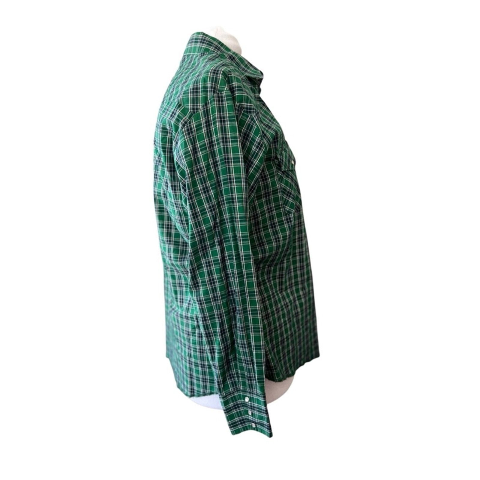 Wrangler Wrangler VTG Western Shirt XL Pearl Snaps Plaid 36.5 Sleeve Size US XL / EU 56 / 4 - 2 Thumbnail