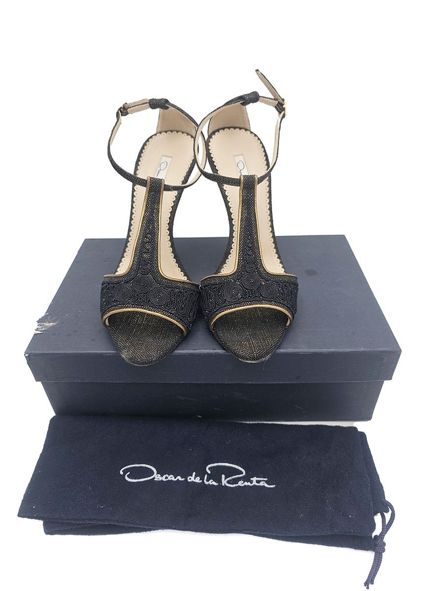 Oscar De La Renta Oscar de la Renta Embroidered Cloth Leather Sandals Size 37 Size US 7 / IT 37 - 2 Thumbnail