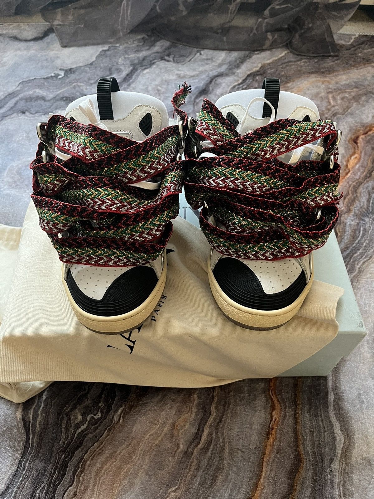 795$ GOLDEN GOOSE Super-Star Sabots Shearling White Glitter