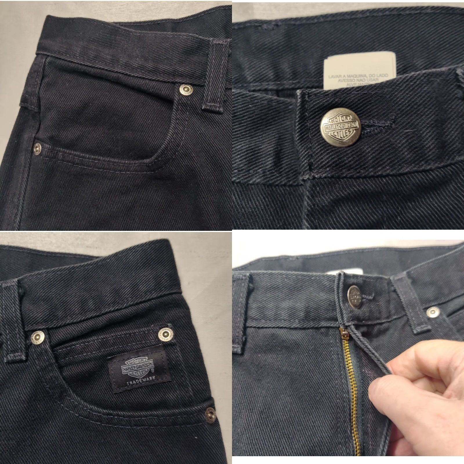 Harley Davidson VINTAGE Harley-Davidson Women Bootcut Jeans 10R Black Denim 32 Made In USA Size 32" / US 10 / IT 46 - 8 Thumbnail
