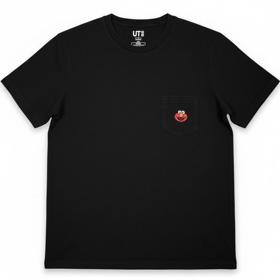 Uniqlo Uniqlo x KAWS x Sesame Street Elmo Men’s Black Pocket Tee M Size US M / EU 48-50 / 2 - 1 Thumbnail