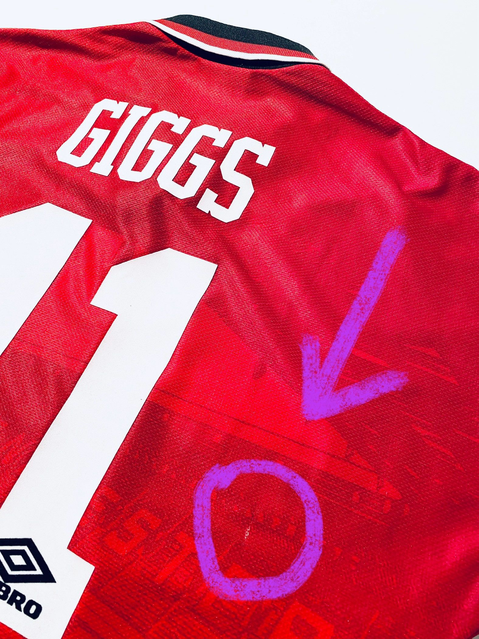 Umbro Manchester United Giggs Home Jersey Shirt 1994 - 1996 Size US L / EU 52-54 / 3 - 13 Thumbnail