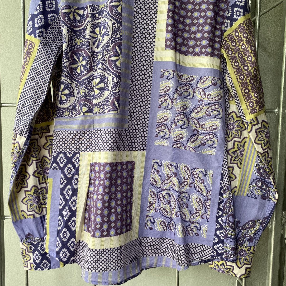 Etro Etro Purple Patchwork Print Long Sleeve Shirt Size XS / US 0-2 / IT 36-38 - 18 Thumbnail