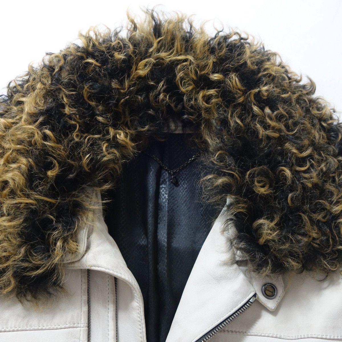 5351 POUR LES HOMMES 5351 Schorl Real Fur Lamb Leather Riders Jacket Python vkei Size US S / EU 44-46 / 1 - 6 Thumbnail