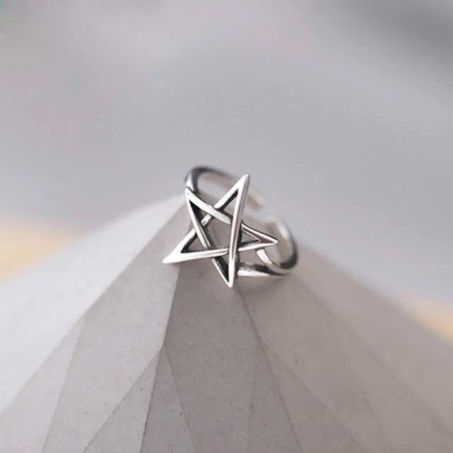 Jewelry Adjustable Pentagram Star Ring Size ONE SIZE - 1 Thumbnail