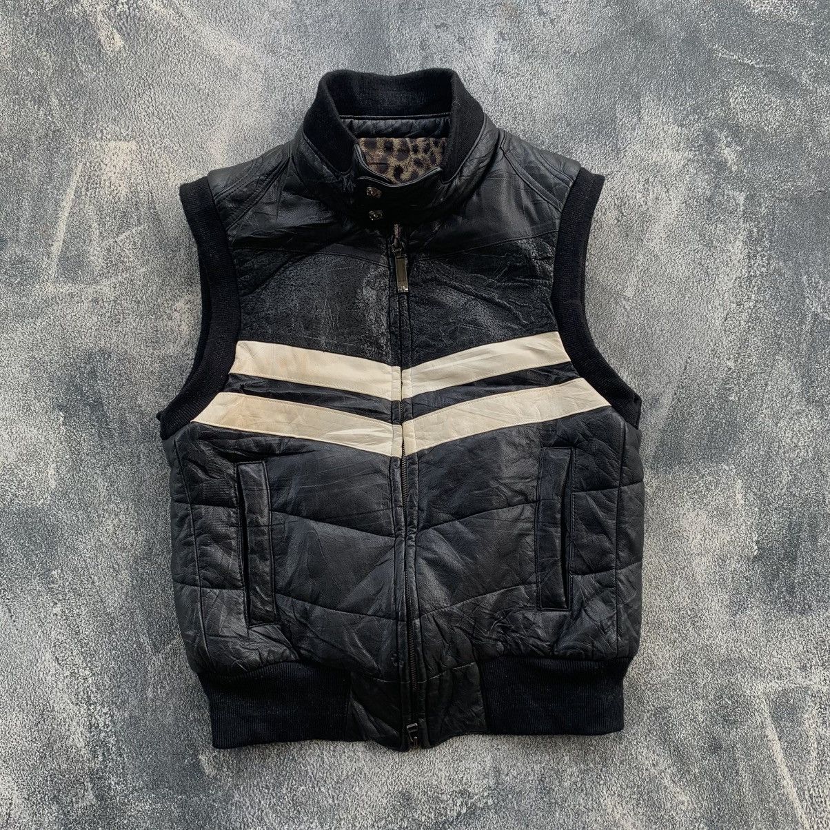 Japanese Brand × Le Grande Bleu (L.G.B.) × Roen Roen Leather Vest Thinsulate Insulation Size US S / EU 44-46 / 1 - 2 Thumbnail