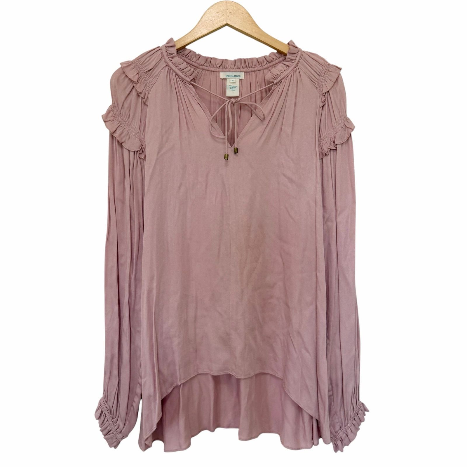 Other Sundance Pink Ruffle Long Sleeve Boho Peasant Blouse Sz M Size M / US 6-8 / IT 42-44 - 1 Thumbnail