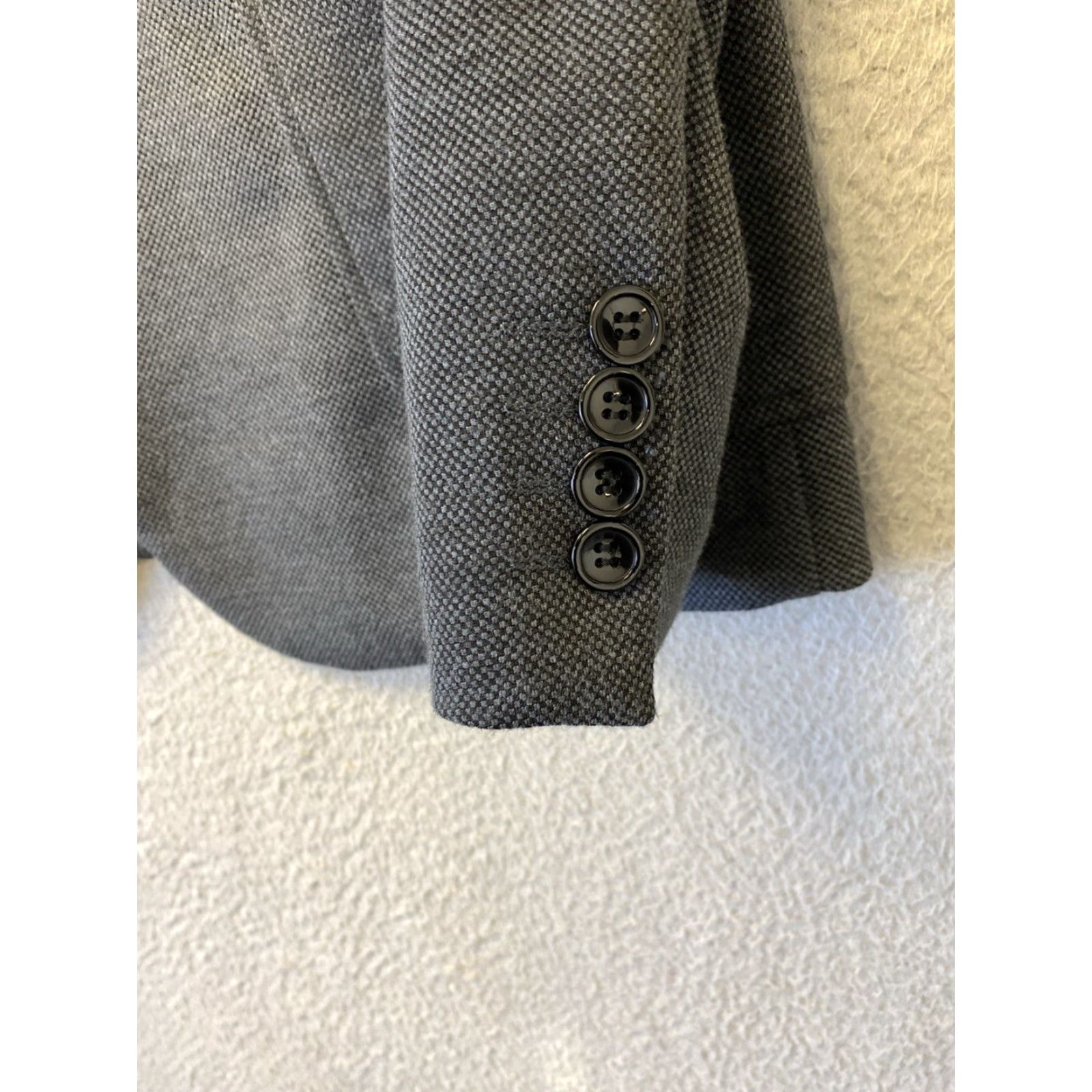 Vintage PJ PAUL JONES Blazer, Men, Size M, Gray, 2-Button Front, 4-Button Sleeve, Sweater Blazer, Solid, Regular Fit, Business Casual Wedding, Jacket Size US M / EU 48-50 / 2 - 4 Thumbnail
