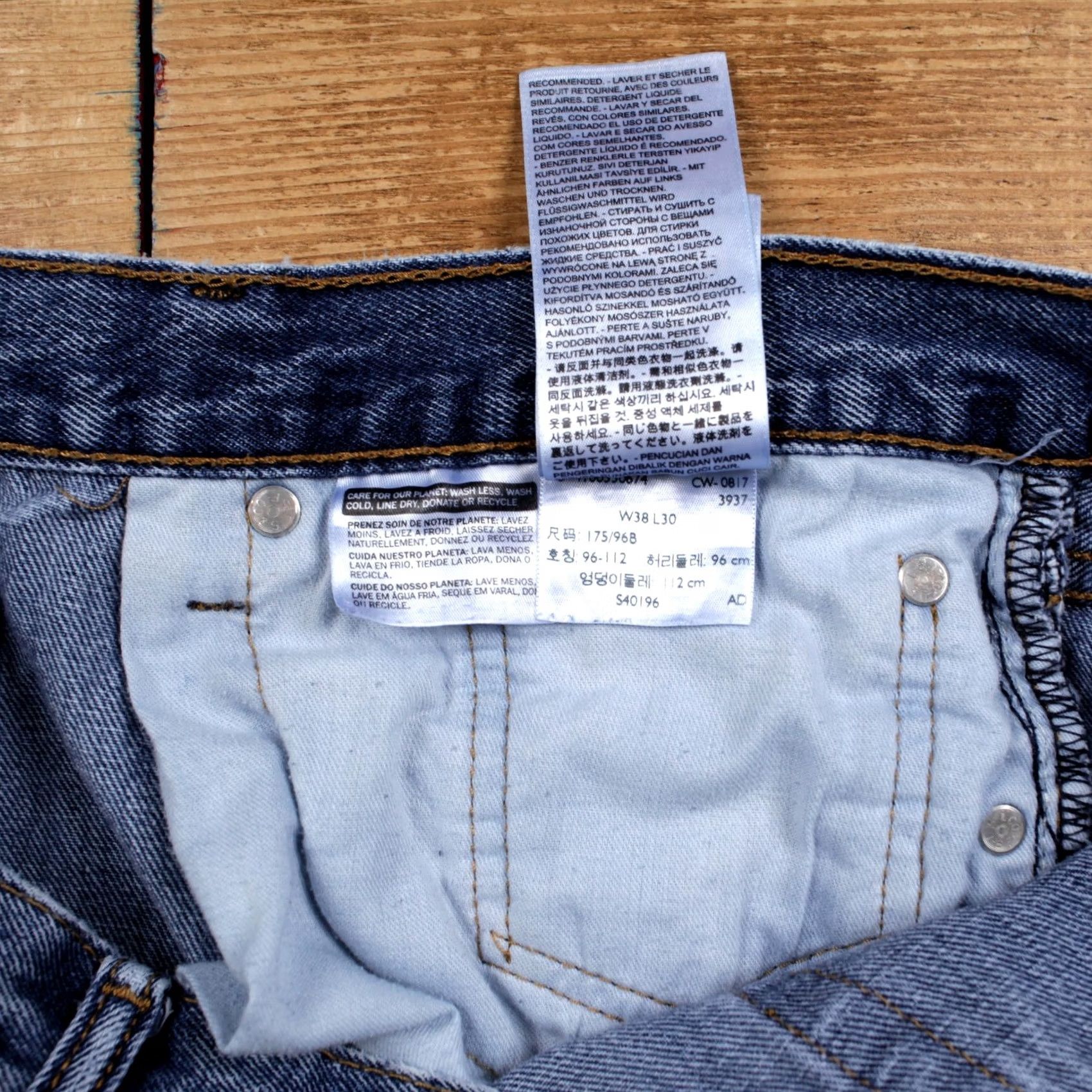 Denime VINTAGE Levis 505 Jeans 38x30 Mens Blue Regular Straight Stonewash Denim Size US 38 / EU 54 - 3 Thumbnail