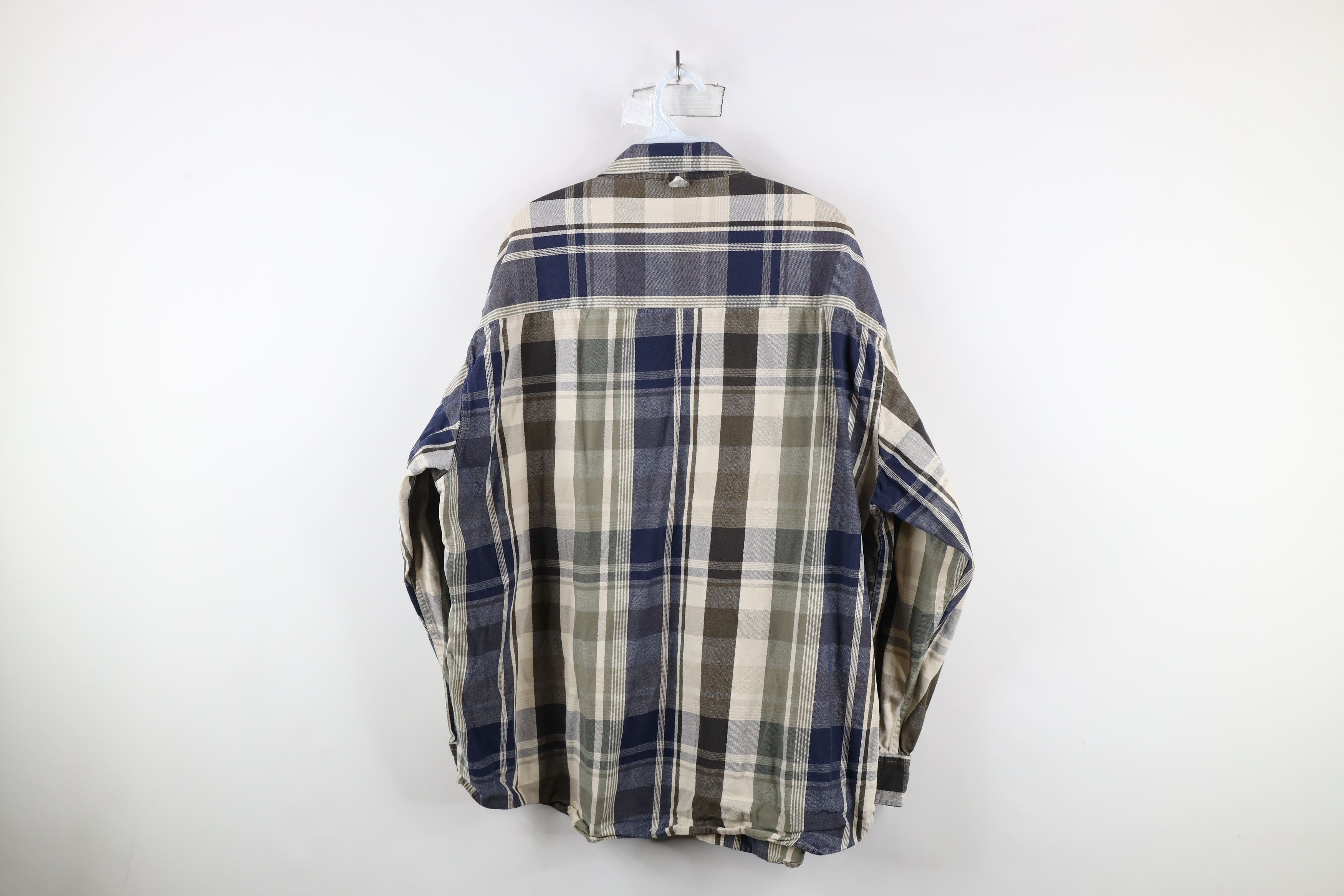Vintage Vintage 90s Streetwear Heavyweight Twill Button Shirt Plaid Size US XL / EU 56 / 4 - 7 Thumbnail