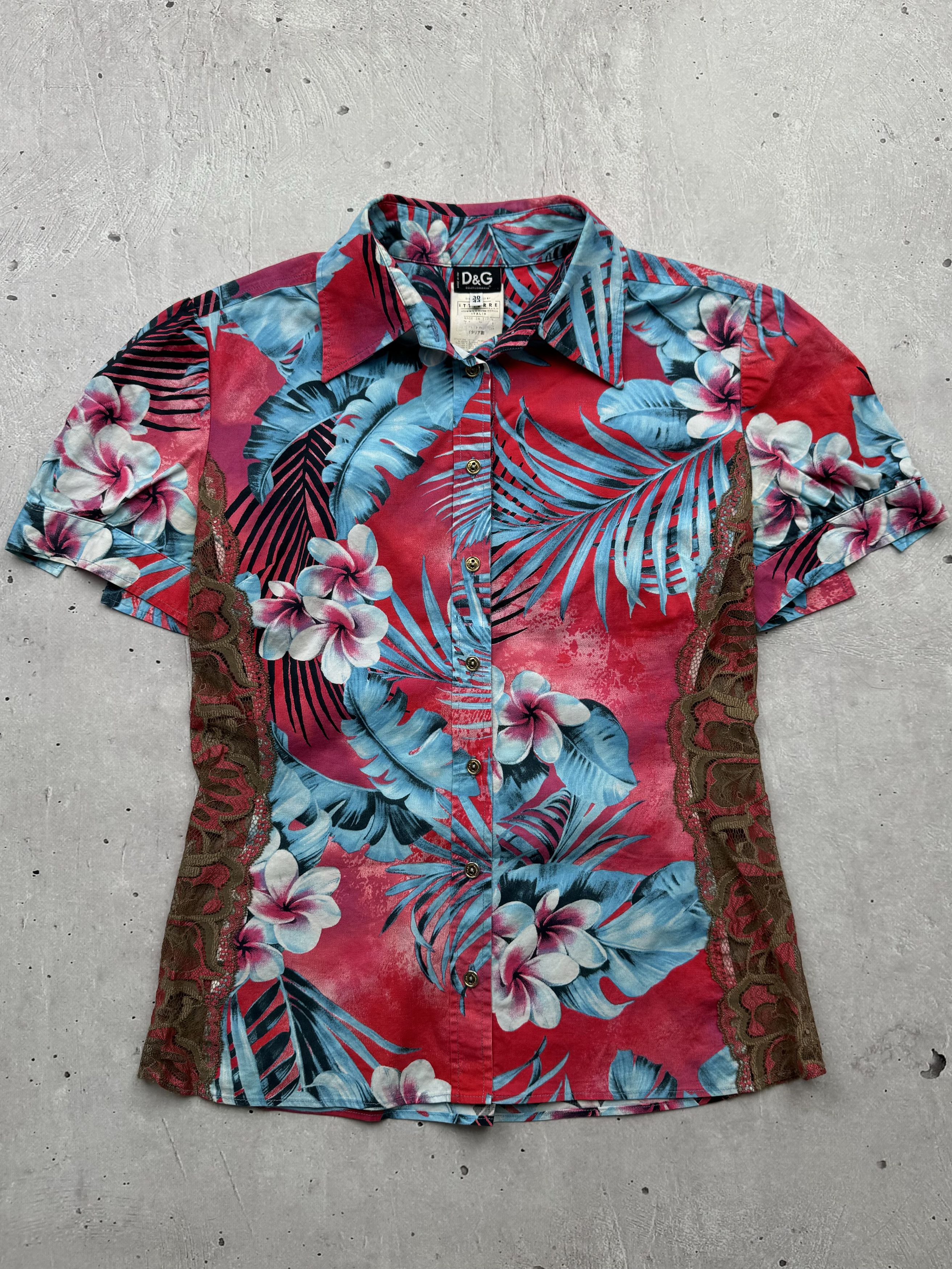 Dolce & Gabbana × Vintage Dolce & Gabbana 2005 Vintage Lace Hawaiian Shirt Size M / US 6-8 / IT 42-44 - 1 Thumbnail