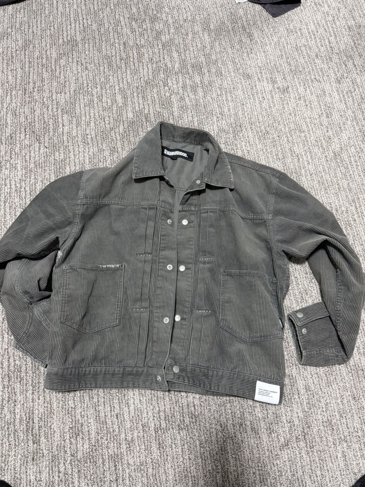 ジャケット・アウター neighborhood SAVAGE CORDUROY JACKET Neighborhood - Savage Cotton-Corduroy Trucker Jacket - Gray