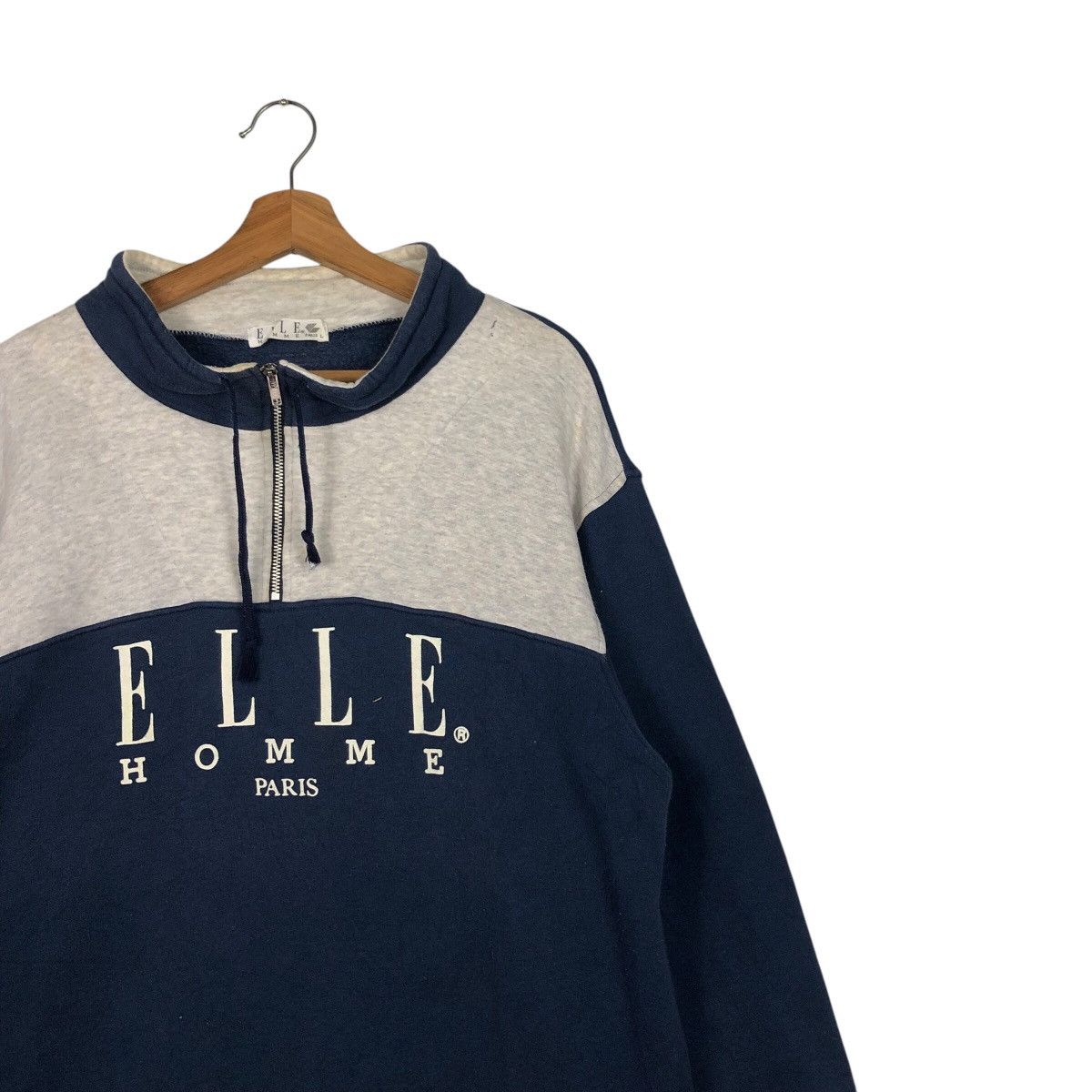 Japanese Brand × Vintage 📌Vintage Half Zipper Sweatshirt Collar Elle Homme Paris Size US L / EU 52-54 / 3 - 7 Thumbnail