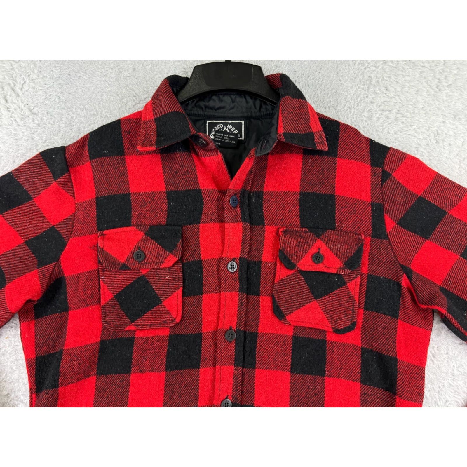 Vintage Ruggedwear Shirt Men Large Red Plaid Flannel Wool Blend Button-Up Pockets Vintage Size US L / EU 52-54 / 3 - 7 Thumbnail