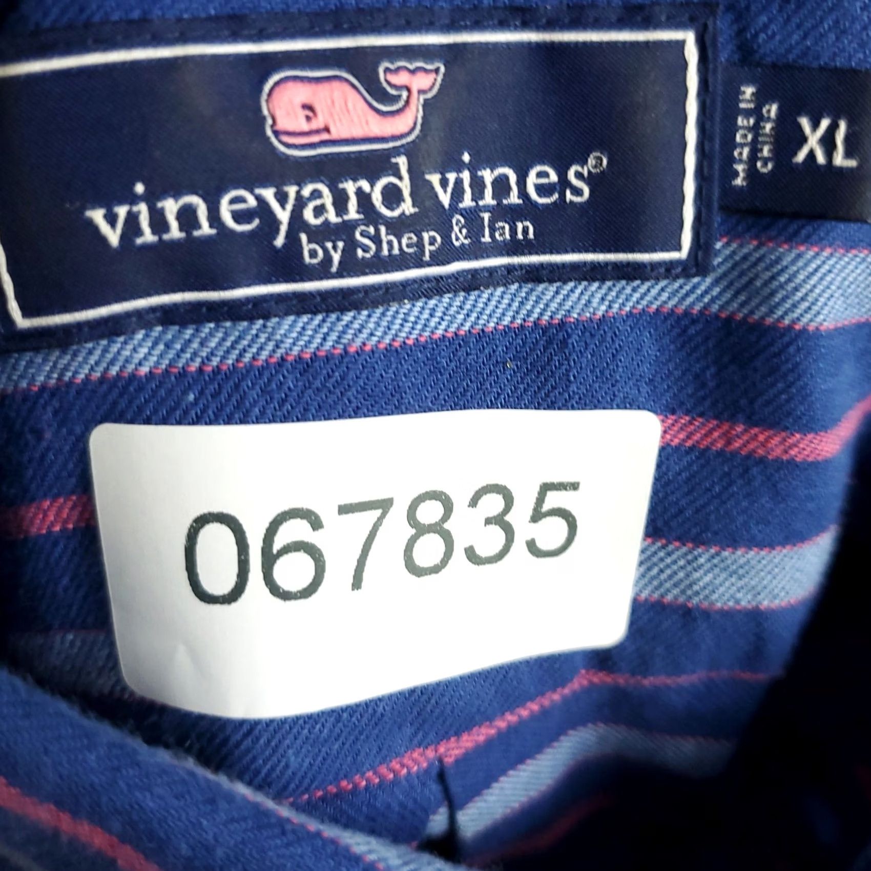 Vineyard Vines Vineyard Vines Shirt Mens XL Blue Striped Button-Up Short Sleeve, Cotton, Woven, Collar-Down, Classic, Preppy, 90s? Size US XL / EU 56 / 4 - 6 Thumbnail