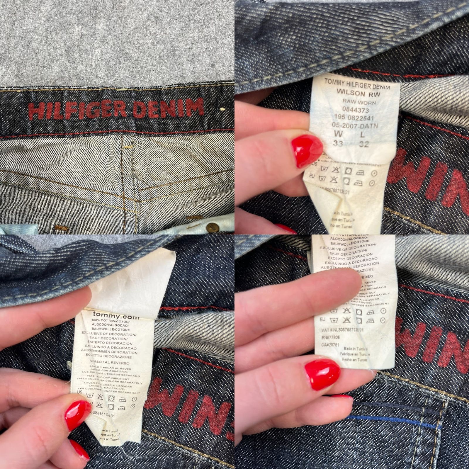 Tommy Hilfiger Tommy Hilfiger Jeans Regular Straight 33 32 Dark Wash Blue Denim Vintage Men’s Jeans Size US 33 - 8 Thumbnail